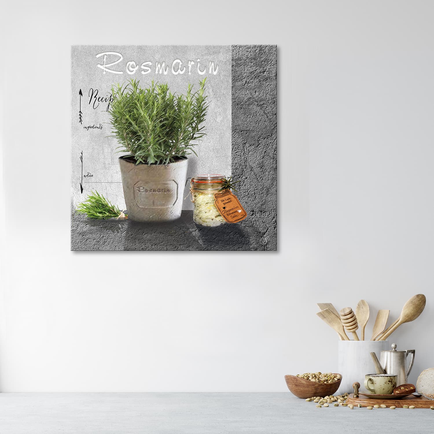 

Obraz na płótnie, Rozmaryn przyprawy do kuchni (Rozmiar 40x40)