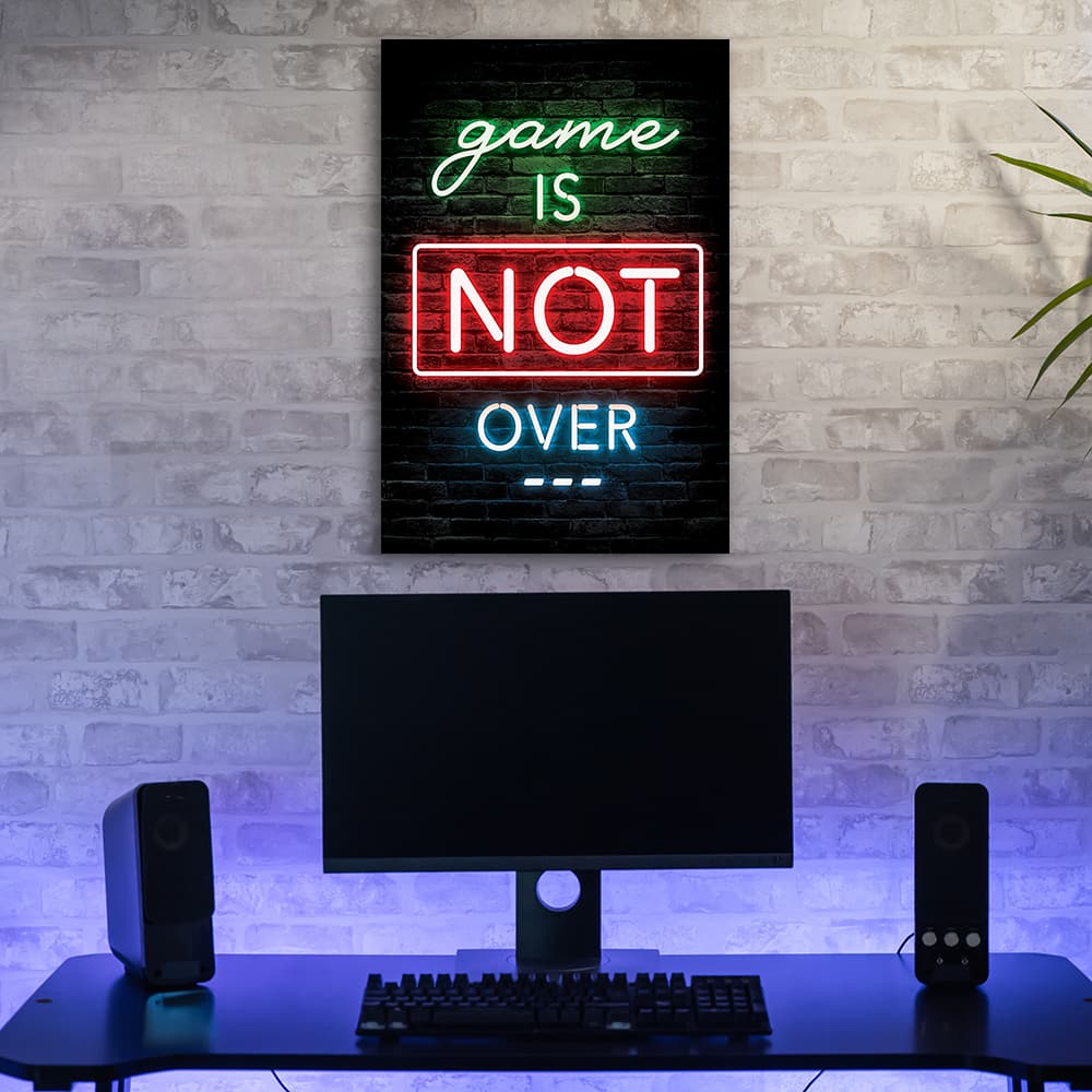 

Obraz na płótnie, Napis dla graczy neon gaming (Rozmiar 80x120)