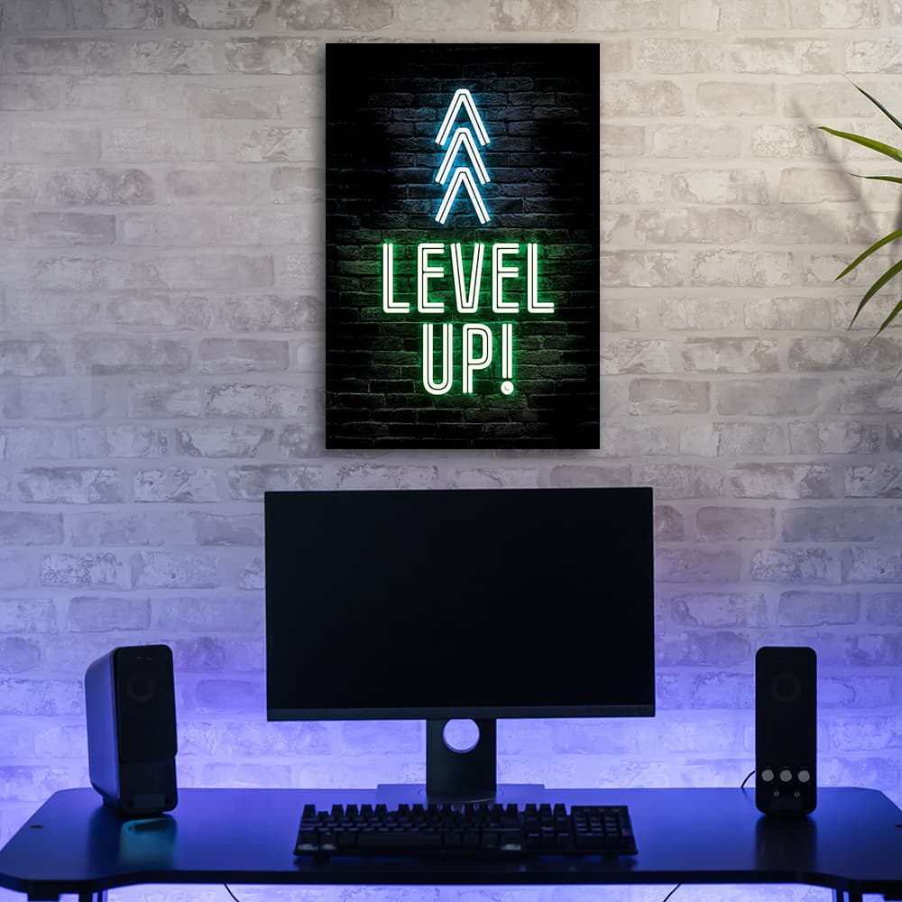 

Obraz na płótnie, Napis Level up gaming (Rozmiar 40x60)