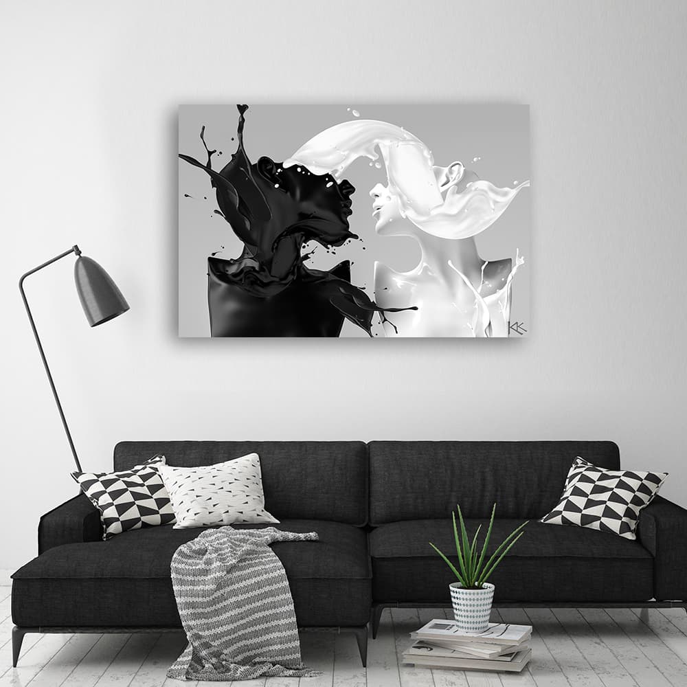 

Obraz Deco Panel, Kawa i Mleko czarno biały para miłość (Rozmiar 100x70)