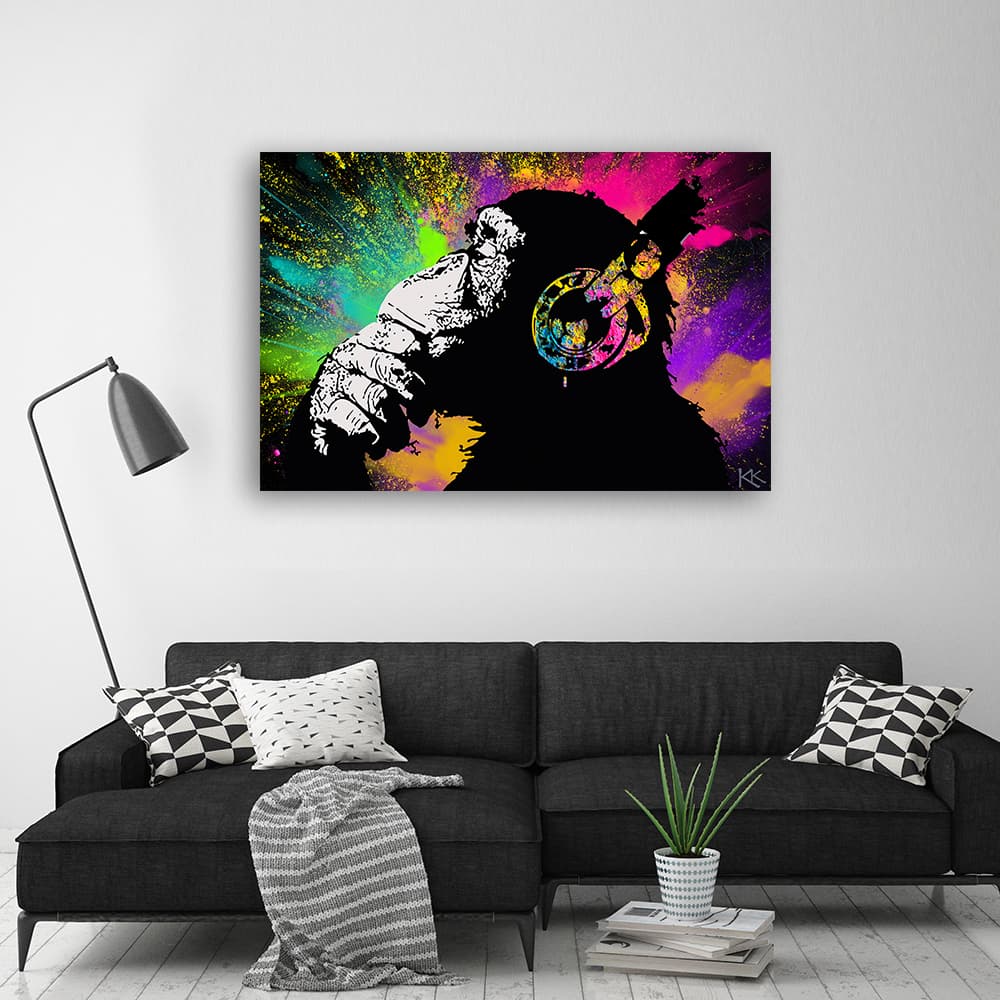 

Obraz Deco Panel, Banksy kolorowa małpa (Rozmiar 120x80)