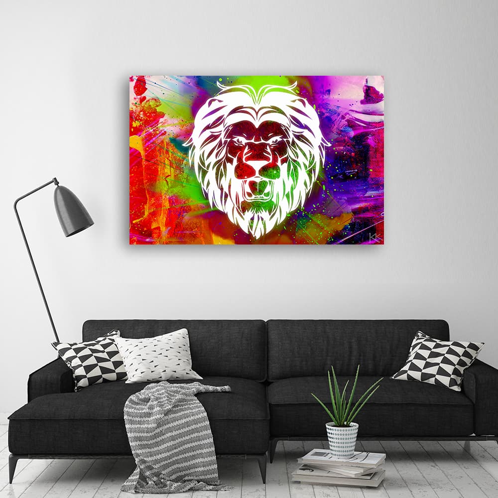 

Obraz Deco Panel, Kolorowy lew abstrakcja (Rozmiar 120x80)