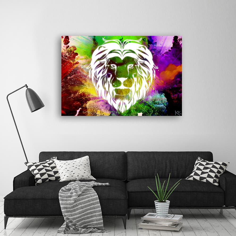

Obraz Deco Panel, Kolorowy lew abstrakcja (Rozmiar 90x60)