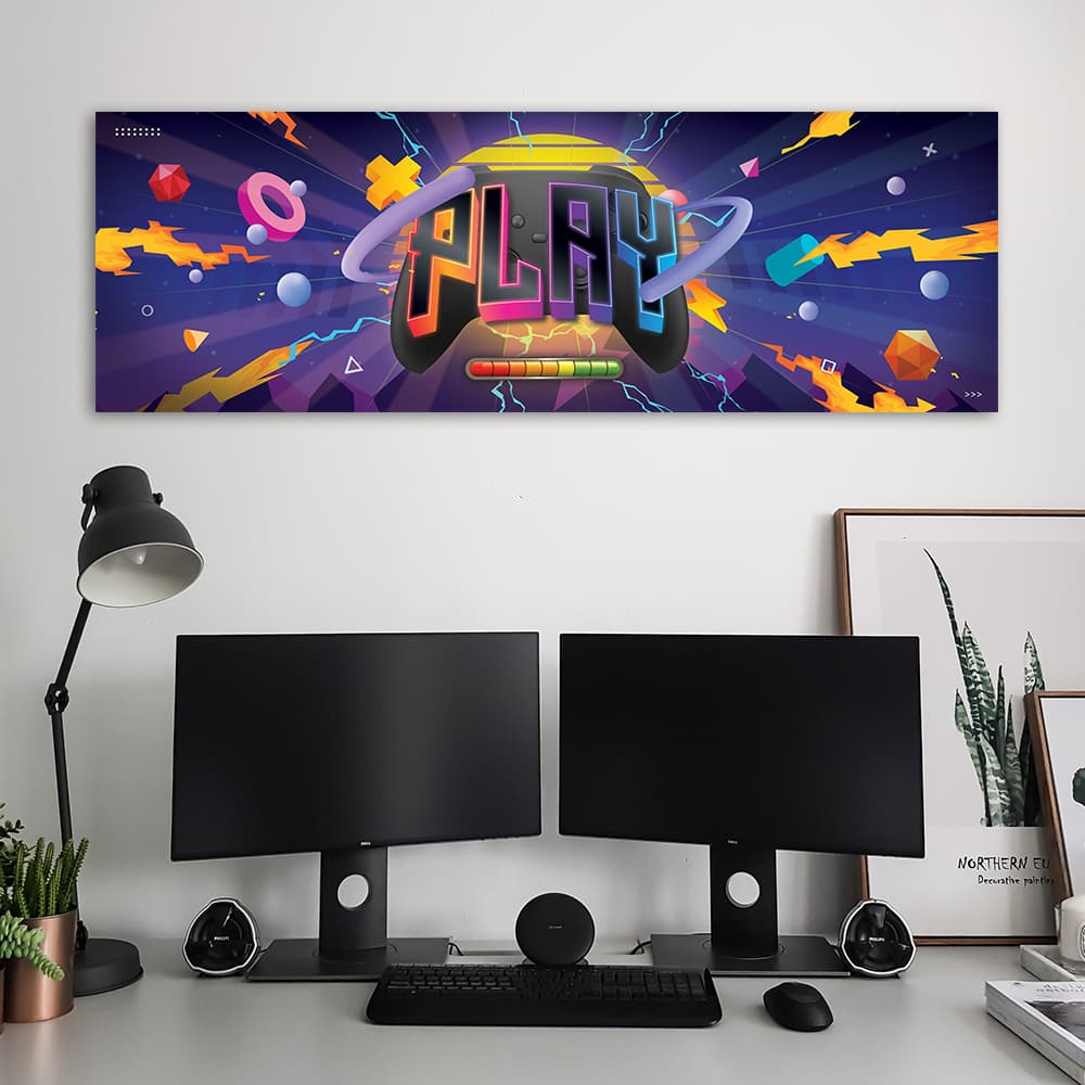 

Obraz na płótnie, Symbole gry, neon (Rozmiar 150x50)