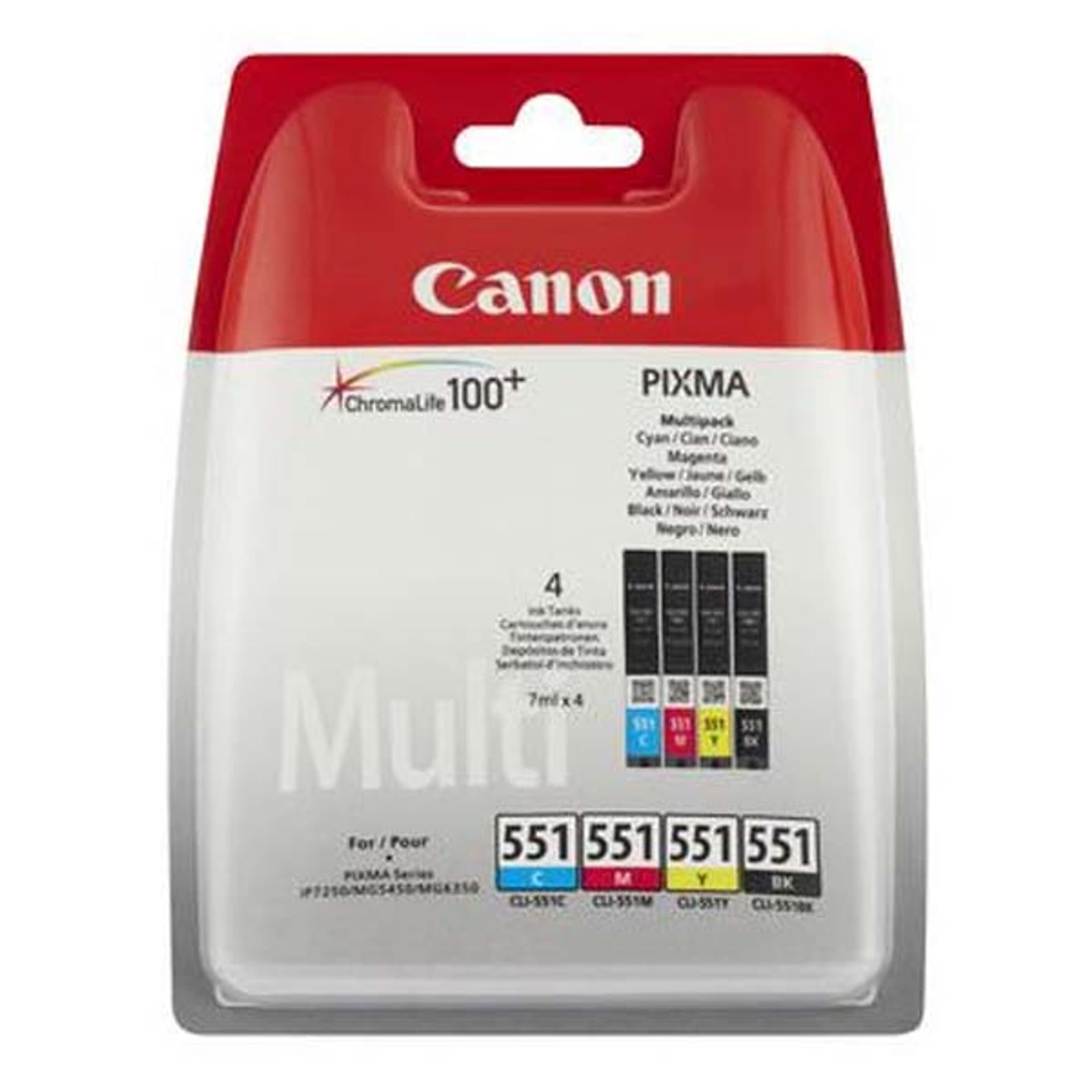 

Canon oryginalny ink / tusz CLI-551, CMYK, blistr z ochroną, 4x7ml, 6509B008, Canon PIXMA iP7250, MG5450, MG6350
