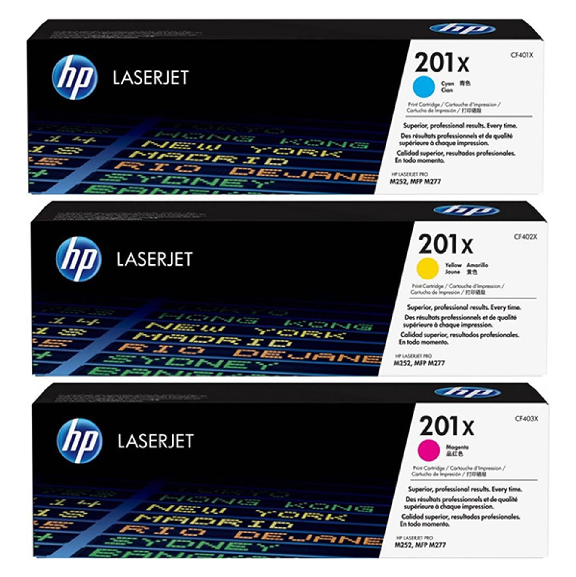 

HP oryginalny toner CF253XM, CMY, 6900 (3x2300)s, HP 201X, HP Color LaserJet MFP M277, Pro M252, M274, 3szt, O