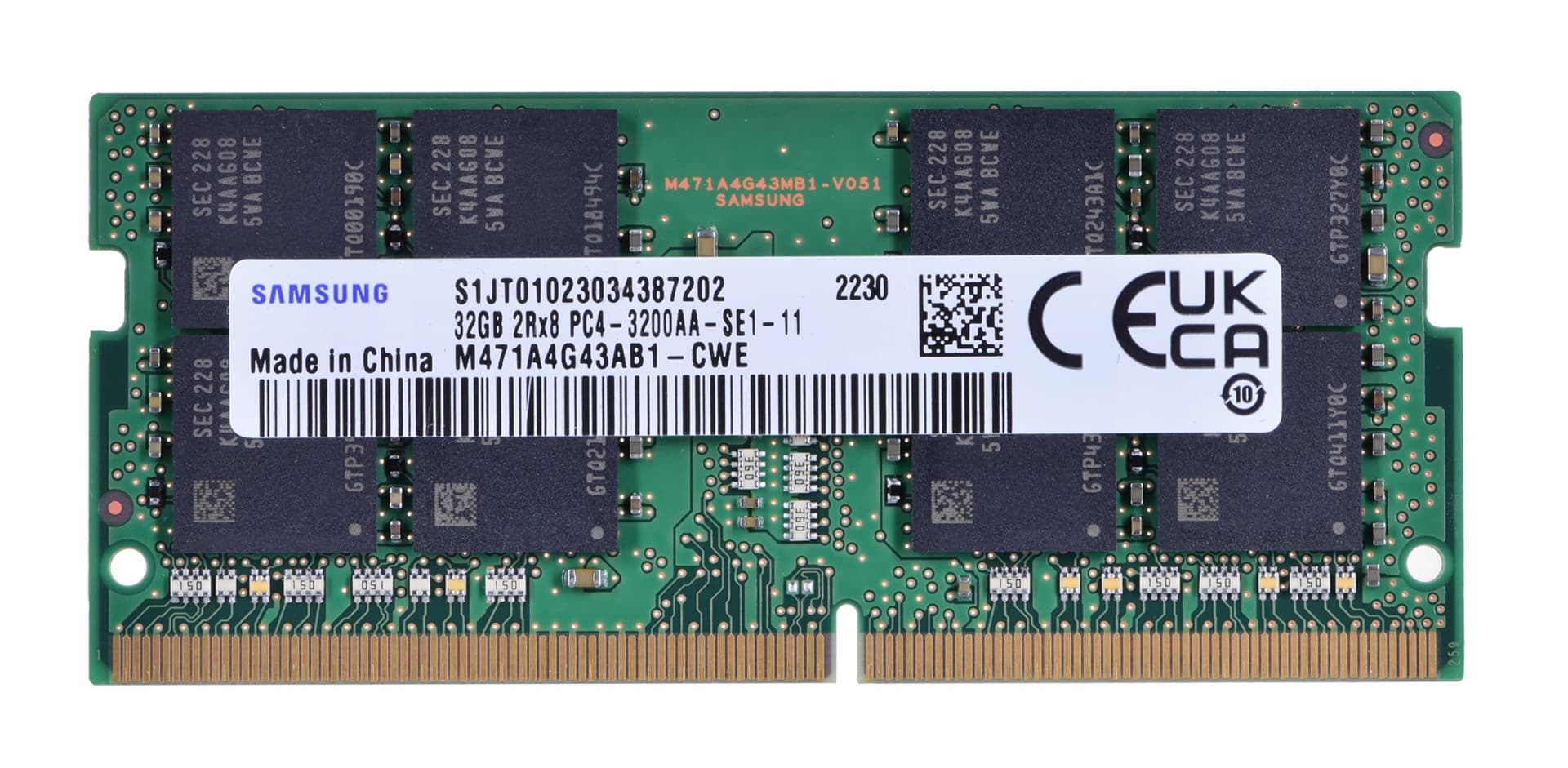 

Samsung SO-DIMM 32GB DDR4 2Rx8 3200MHz PC4-25600 M471A4G43AB1-CWE