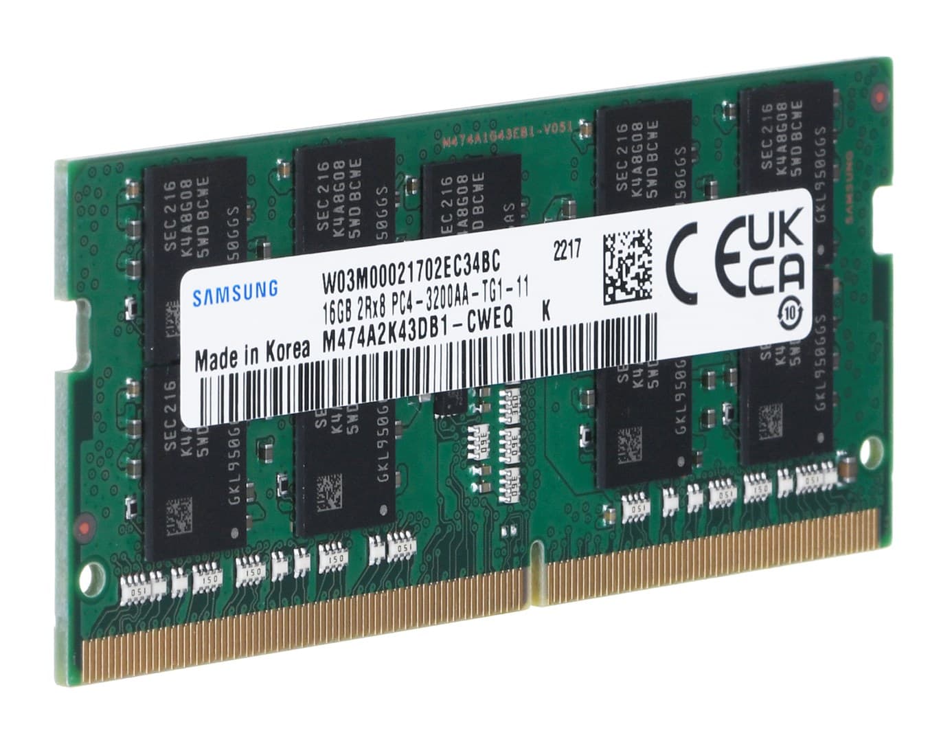 

Samsung SO-DIMM ECC 16GB DDR4 2Rx8 3200MHz PC4-25600 M474A2K43DB1-CWE