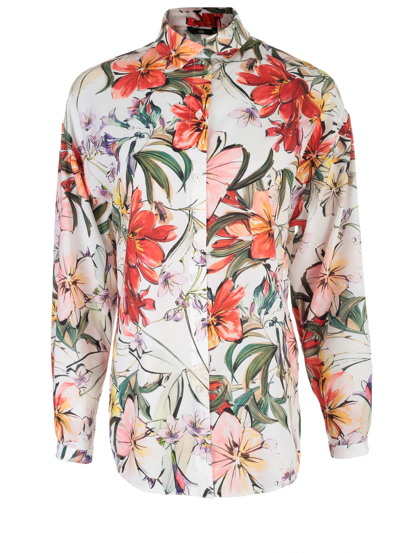 

Jasna koszula w kwiaty oversize - K53 (kolor kwiaty/ecru, rozmiar 36)