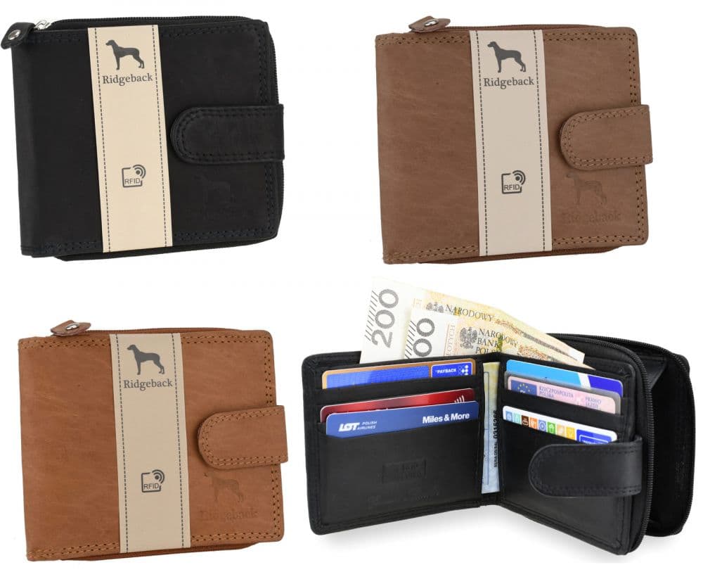 

Elegancki portfel męski skórzany RFID NC43