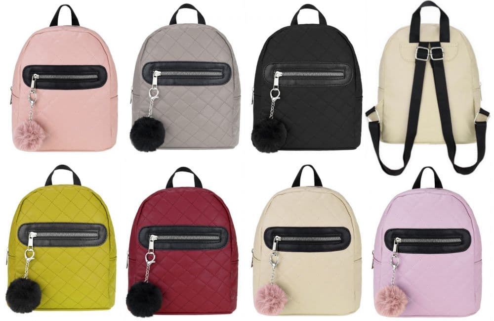 

Piękny plecak pikowany + pompon FB326