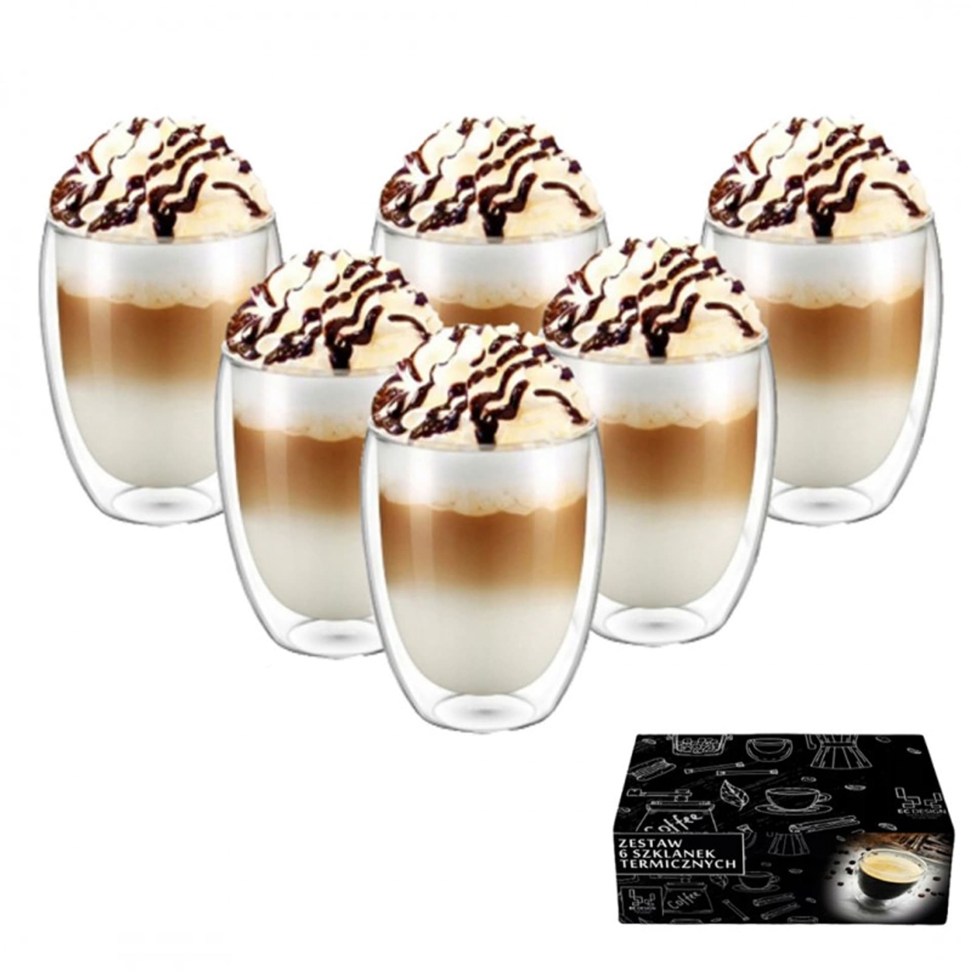 

SZKLANKI TERMICZNE 350ML DO KAWY LATTE ZESTAW 6SZT SZK01