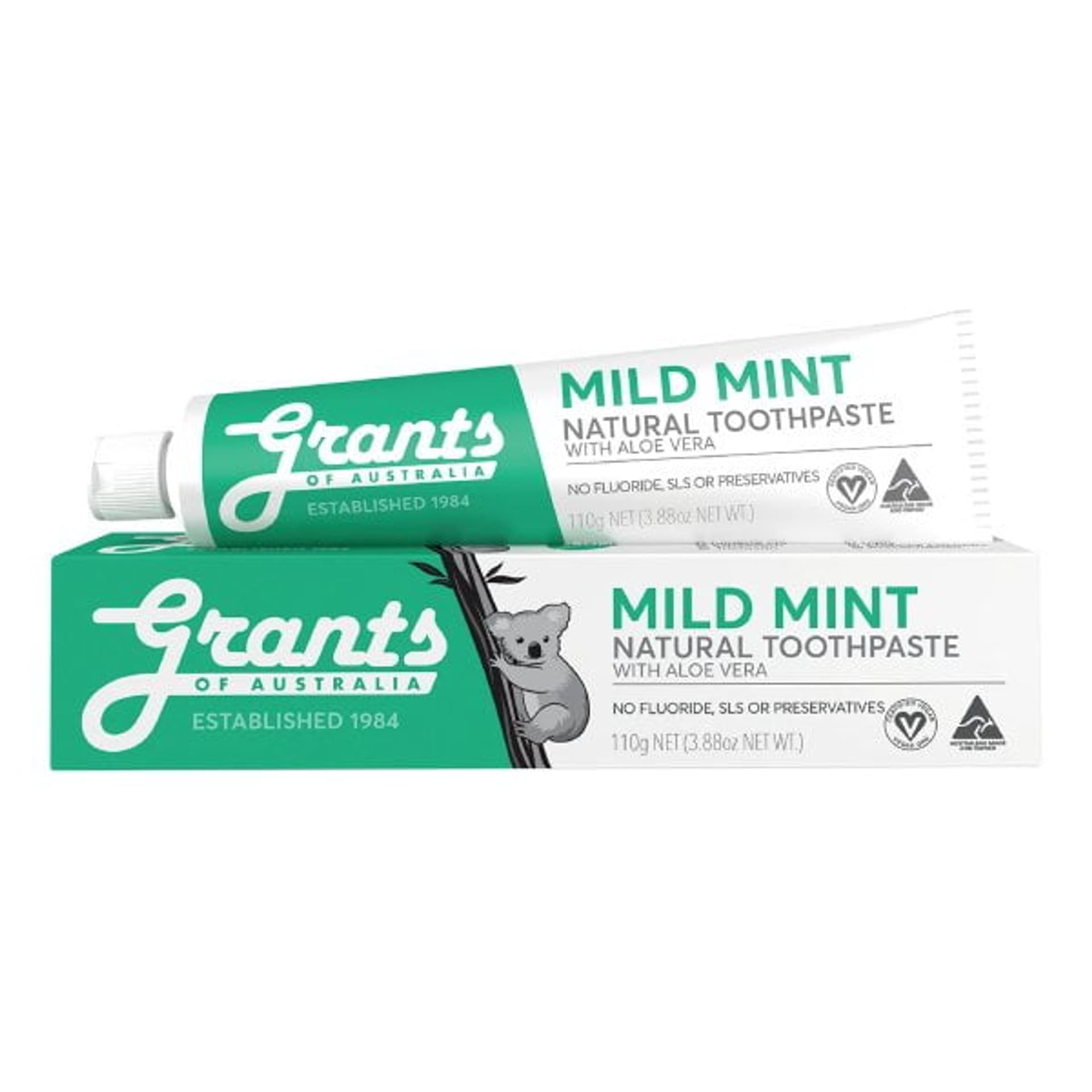 

Grants of Australia Mild Mint Natural Toothpaste naturalna łagodząca pasta do zębów bez fluoru 110g