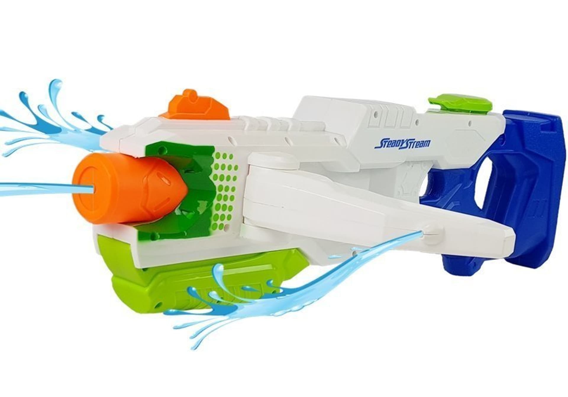 

Pistolet na Wodę 1000 ml Niebiesko - Biały Rozkładane Ramiona