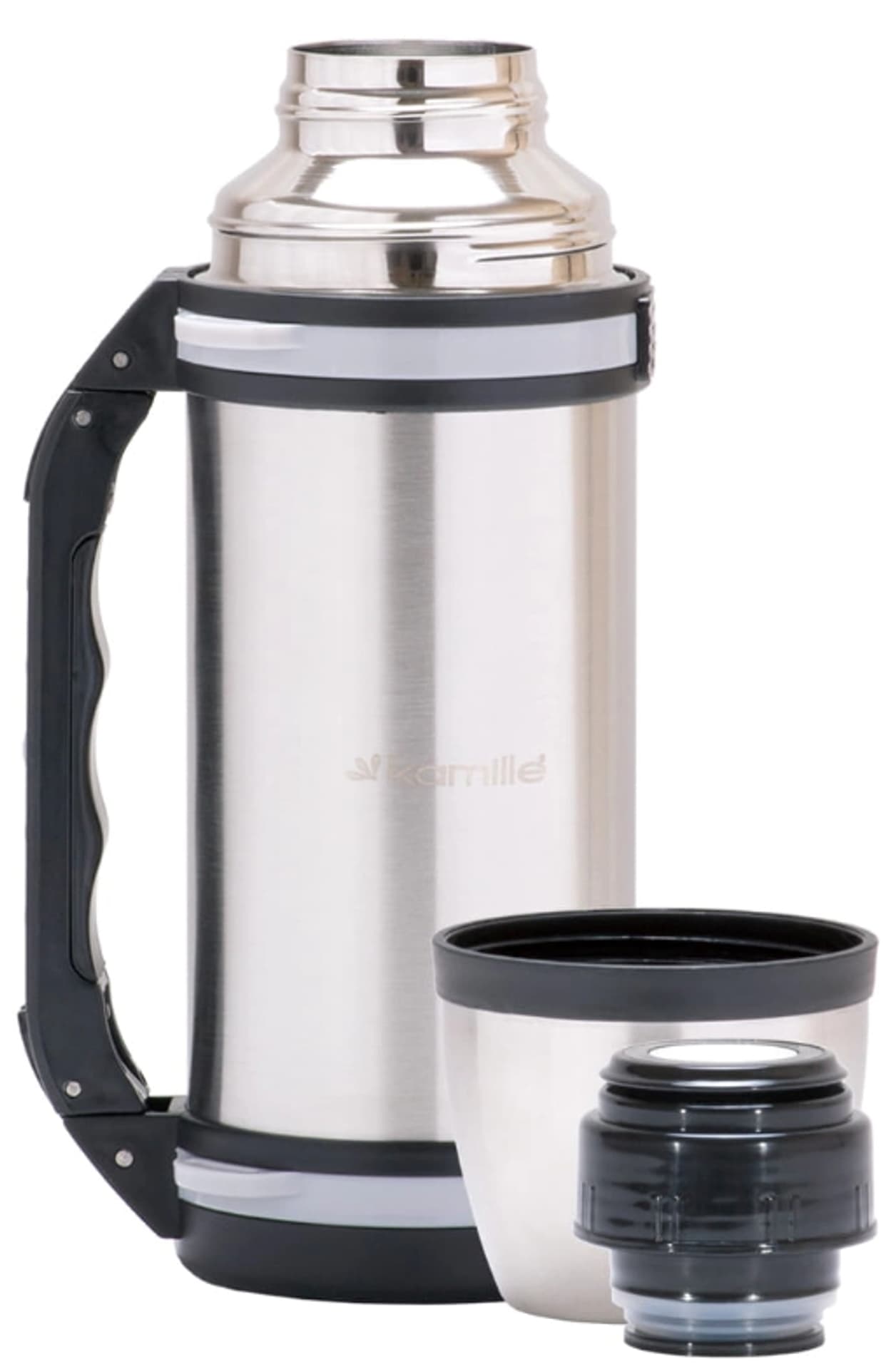 

TERMOS ZE STALI NIERDZEWNEJ INOX 1L SREBRNY +KUBEK