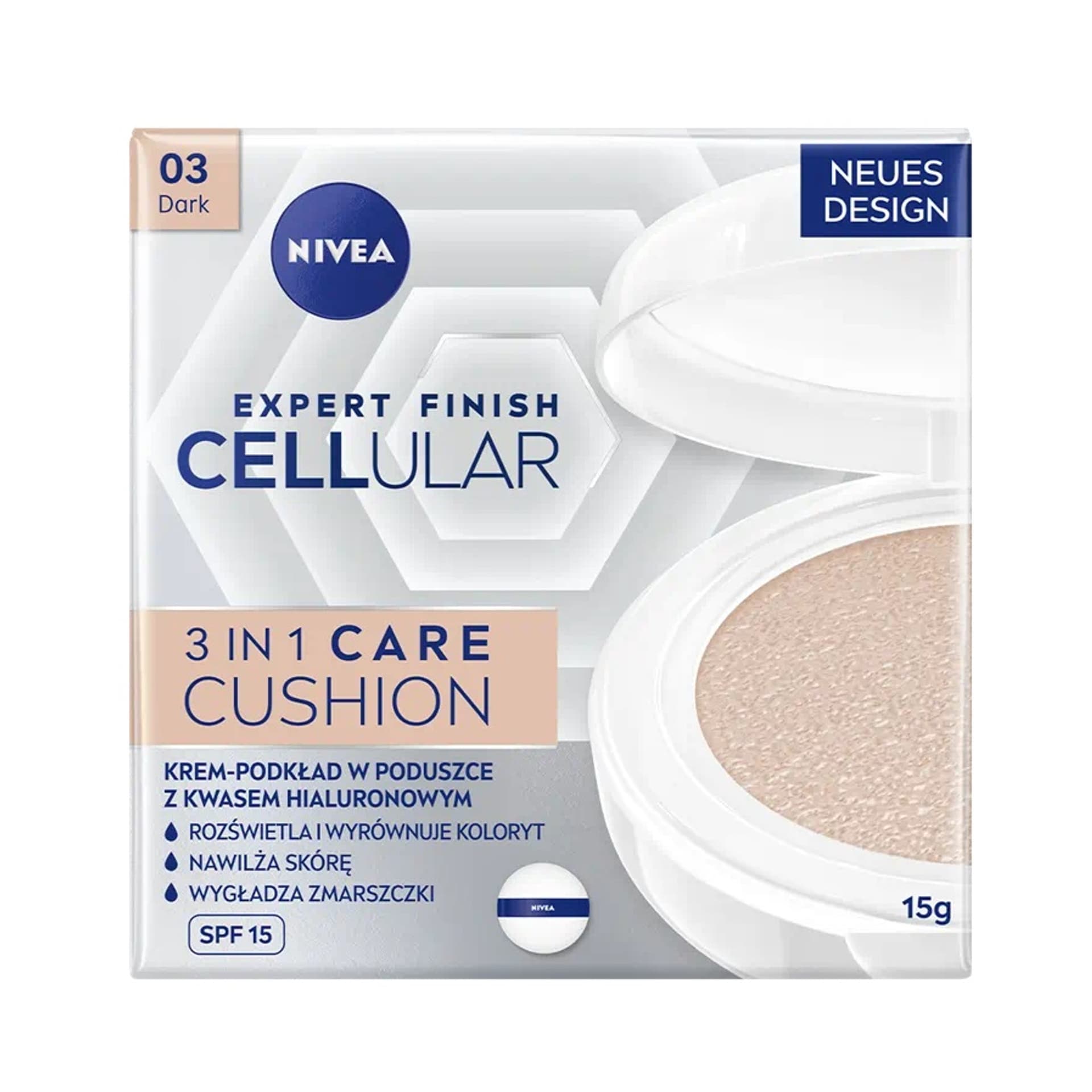 

NIVEA Expert Finish Cellular 3in1 Care Cushion krem-podkład w poduszce SPF15 03 Dark 15ml