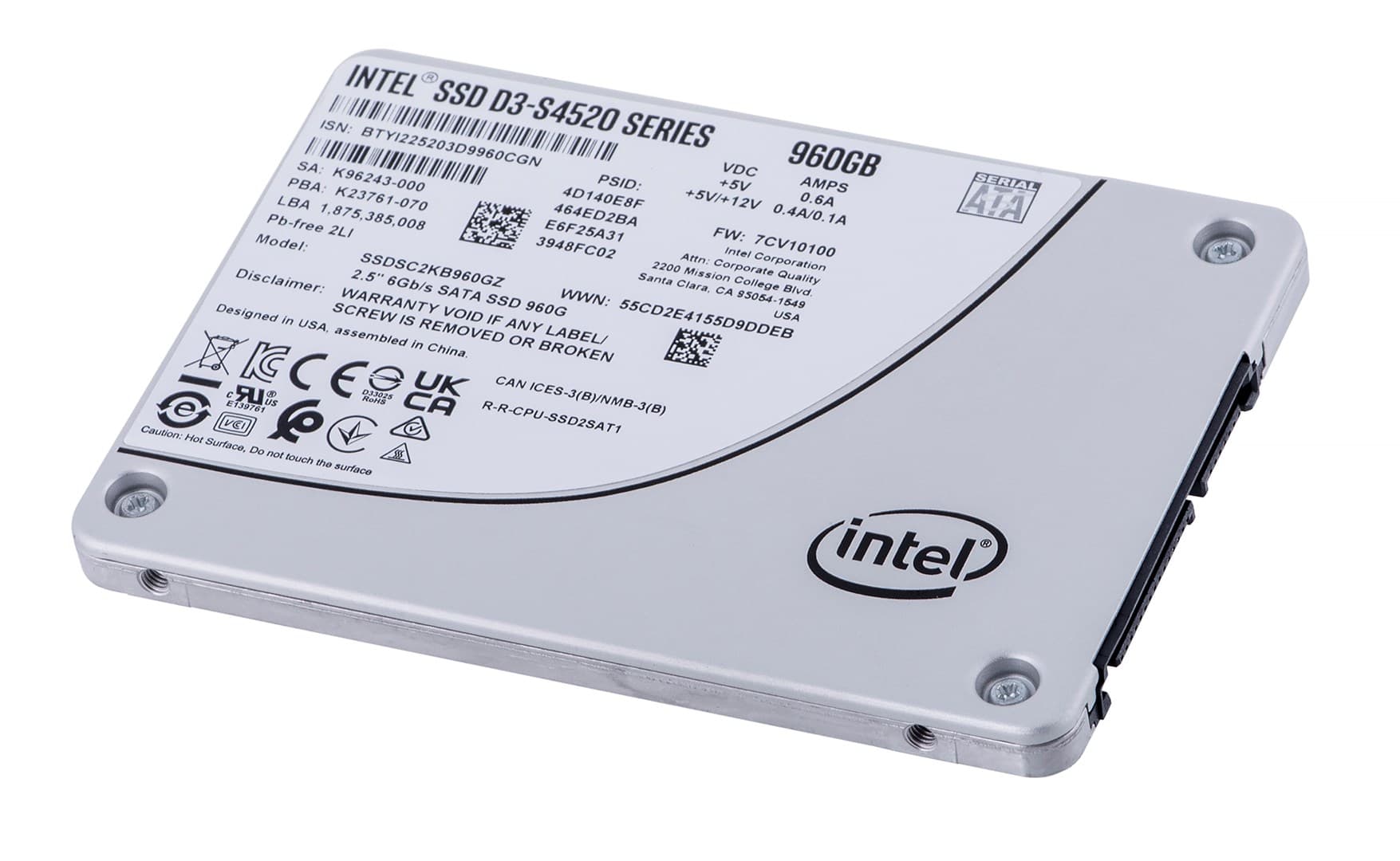 

Dysk SSD Solidigm (Intel) S4520 960GB SATA 2.5" SSDSC2KB960GZ01 (DWPD up to 3)