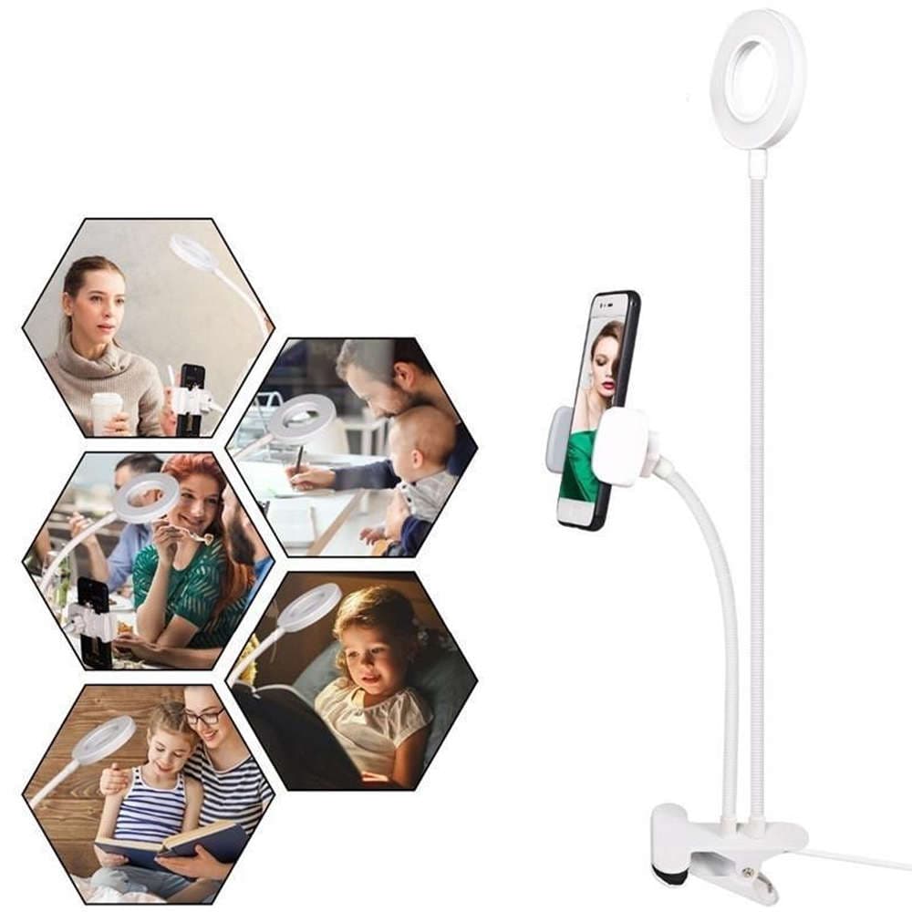 

Fotograficzna Lampa pierścieniowa LED do selfie Alogy uchwyt na telefon Biały