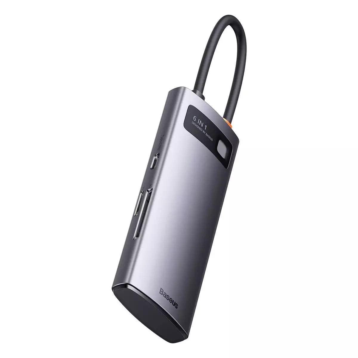 

Stacja dokująca HUB Baseus Metal Gleam Series 6 w 1 szary (WKWG030213)