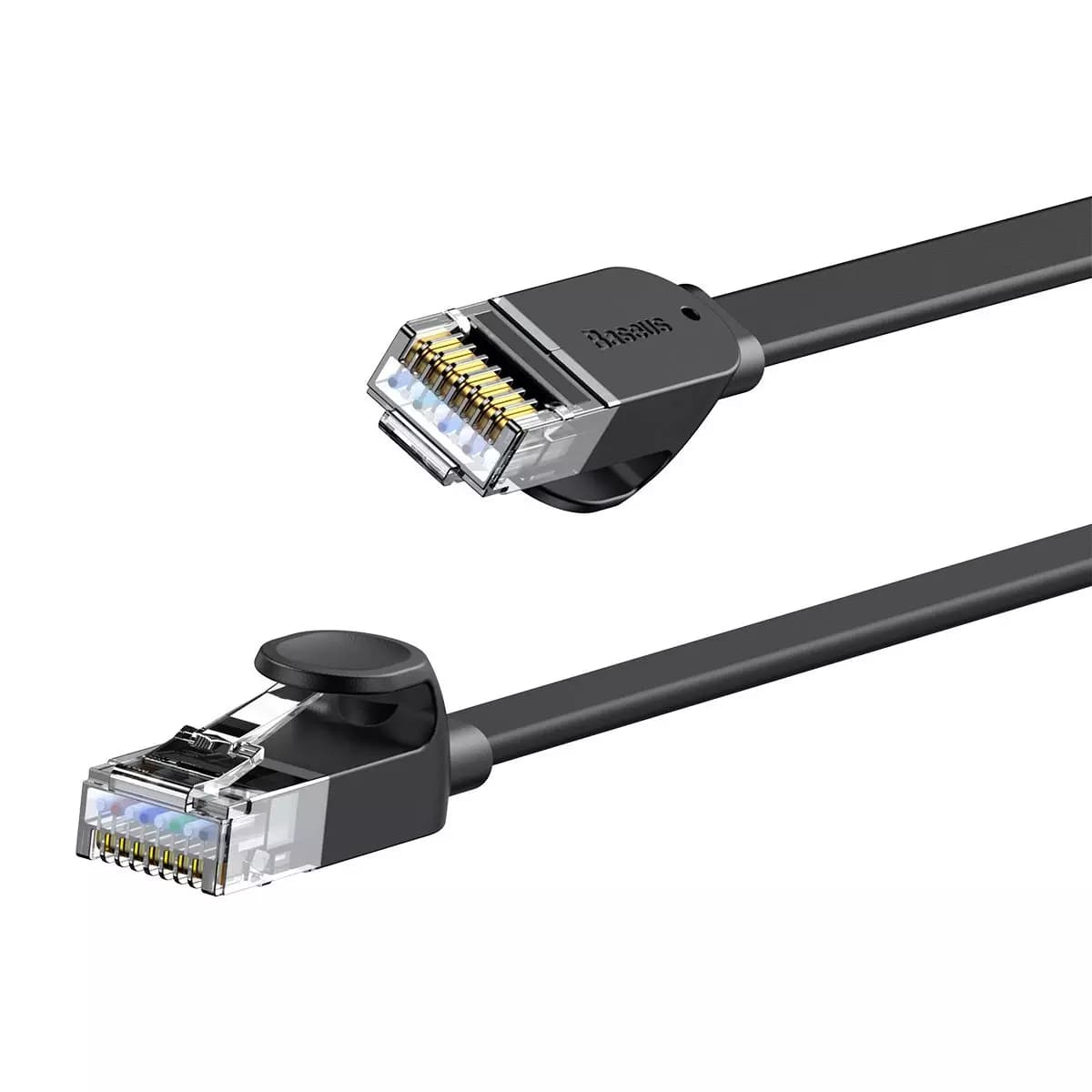 

Przewód Baseus Speed Six kabel sieciowy płaski RJ45 1000Mbps 10m czarny (WKJS000201)