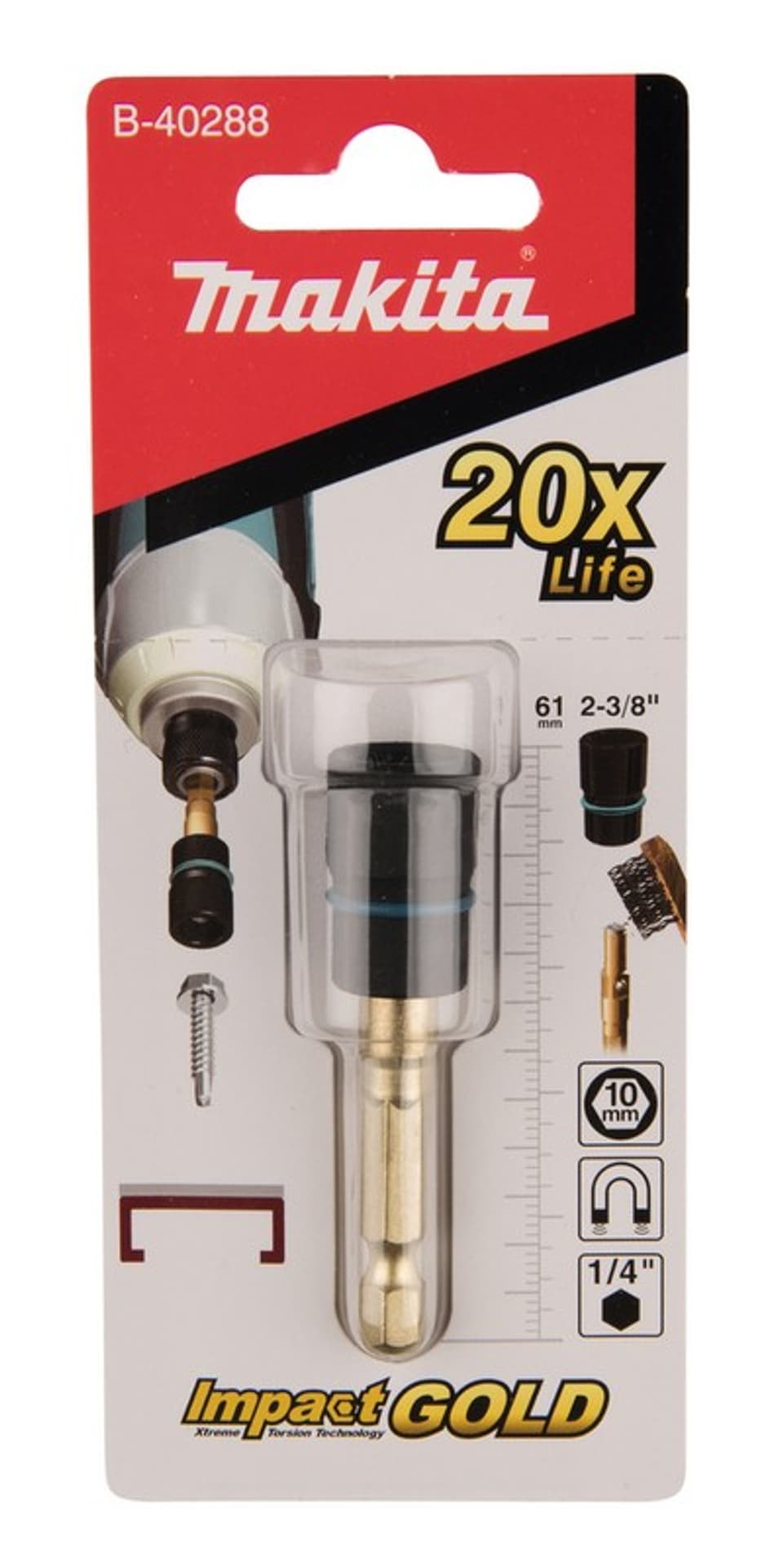 

NASADKA 10MM Z WYMIENNYM UCHWYTEM 1/4' HEX