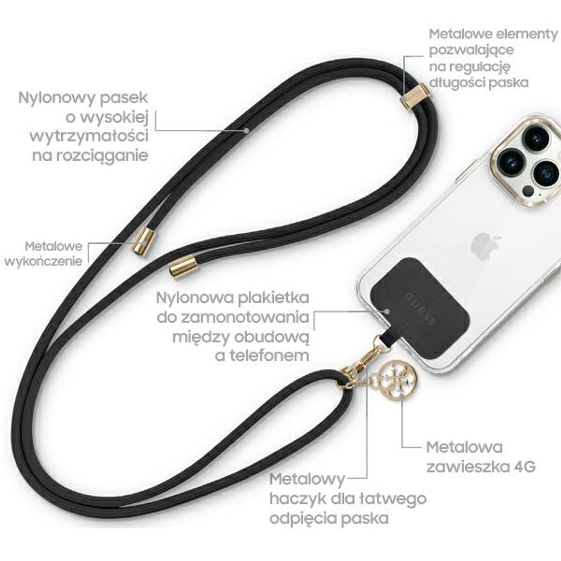 

Guess GUUCNMG4EK Universal CBDY Cord pasek czarny/black