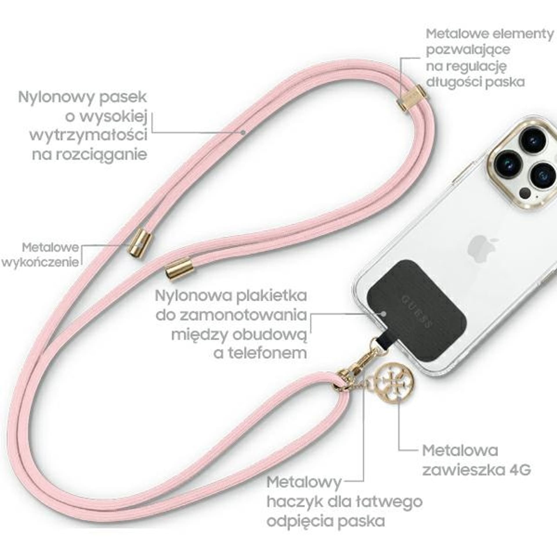 

Guess GUUCNMG4EP Universal CBDY Cord pasek różowy/pink