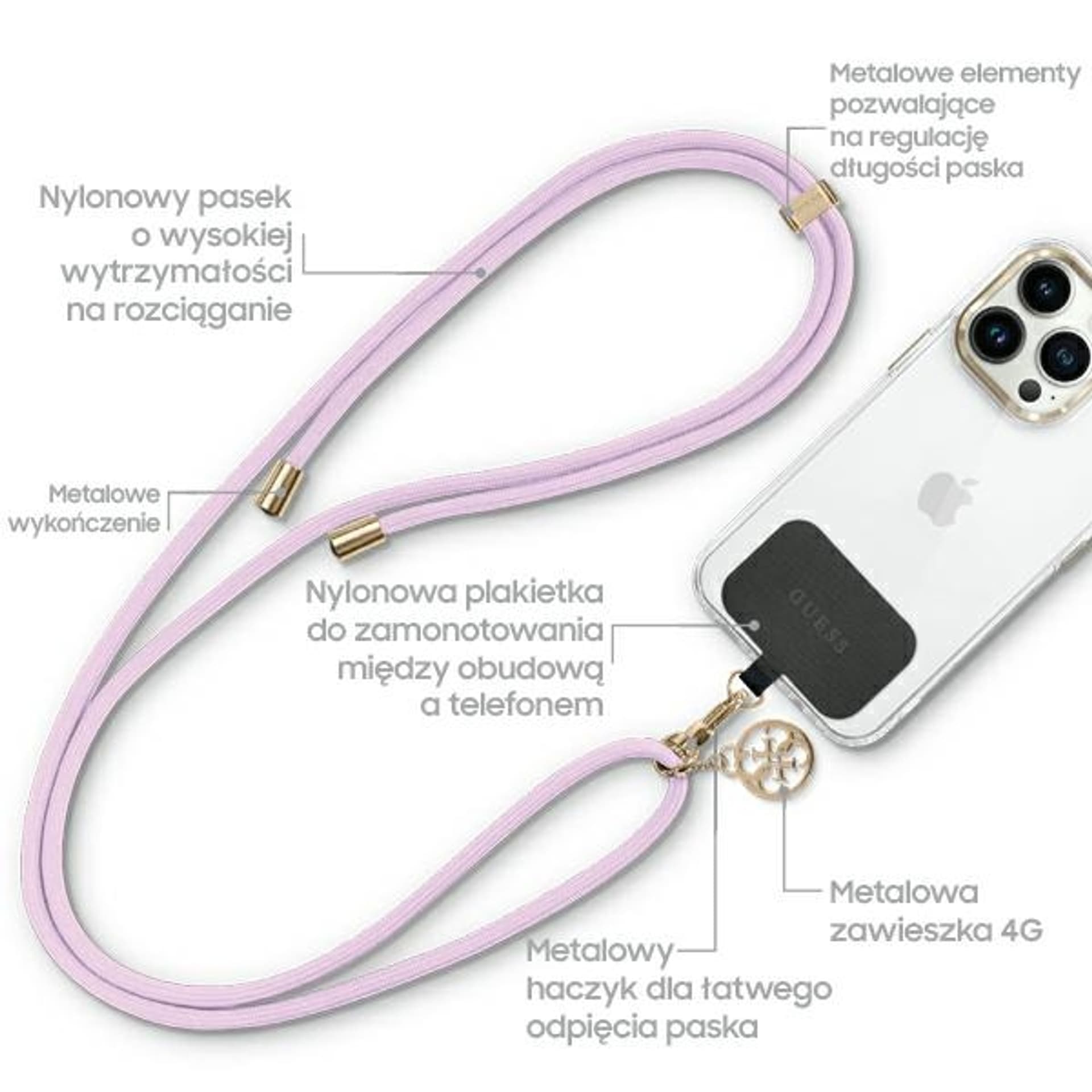 

Guess GUUCNMG4EU Universal CBDY Cord pasek lilak/lilac