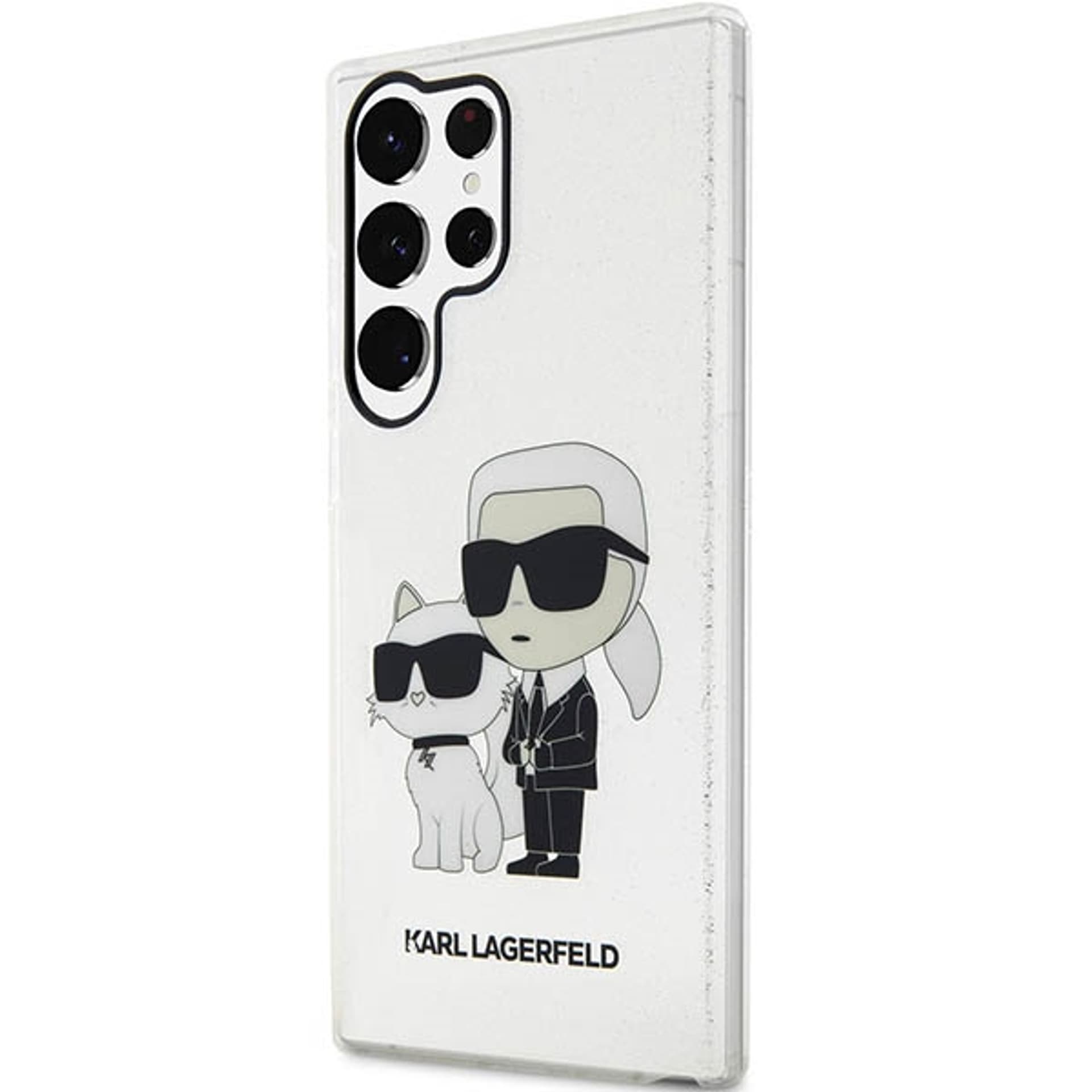 

Karl Lagerfeld KLHCS23LHNKCTGT S23 Ultra S918 transparent hardcase Gliter Karl&Choupette
