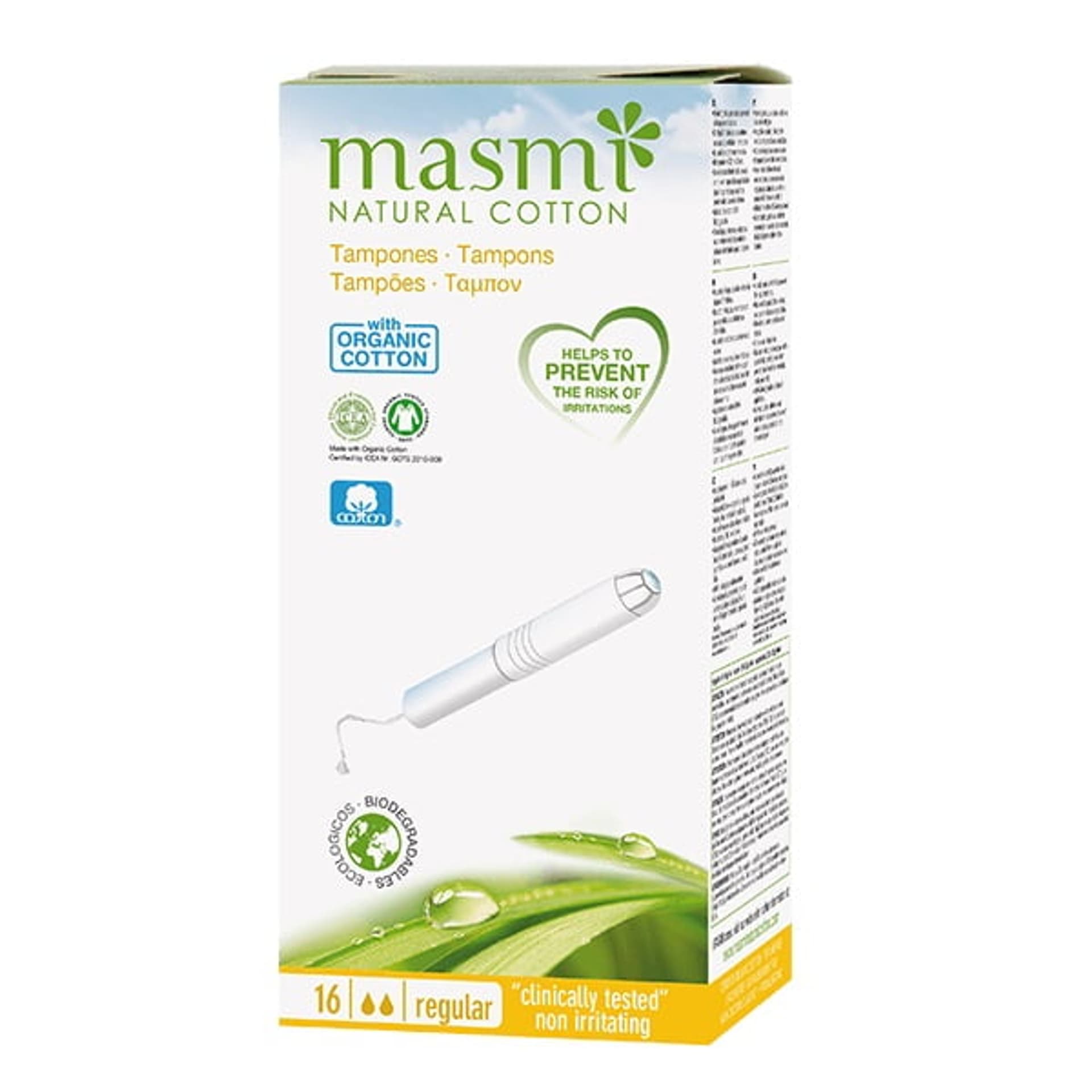 

Masmi Tampons tampony z aplikatorem z bawełny organicznej Regular 16szt