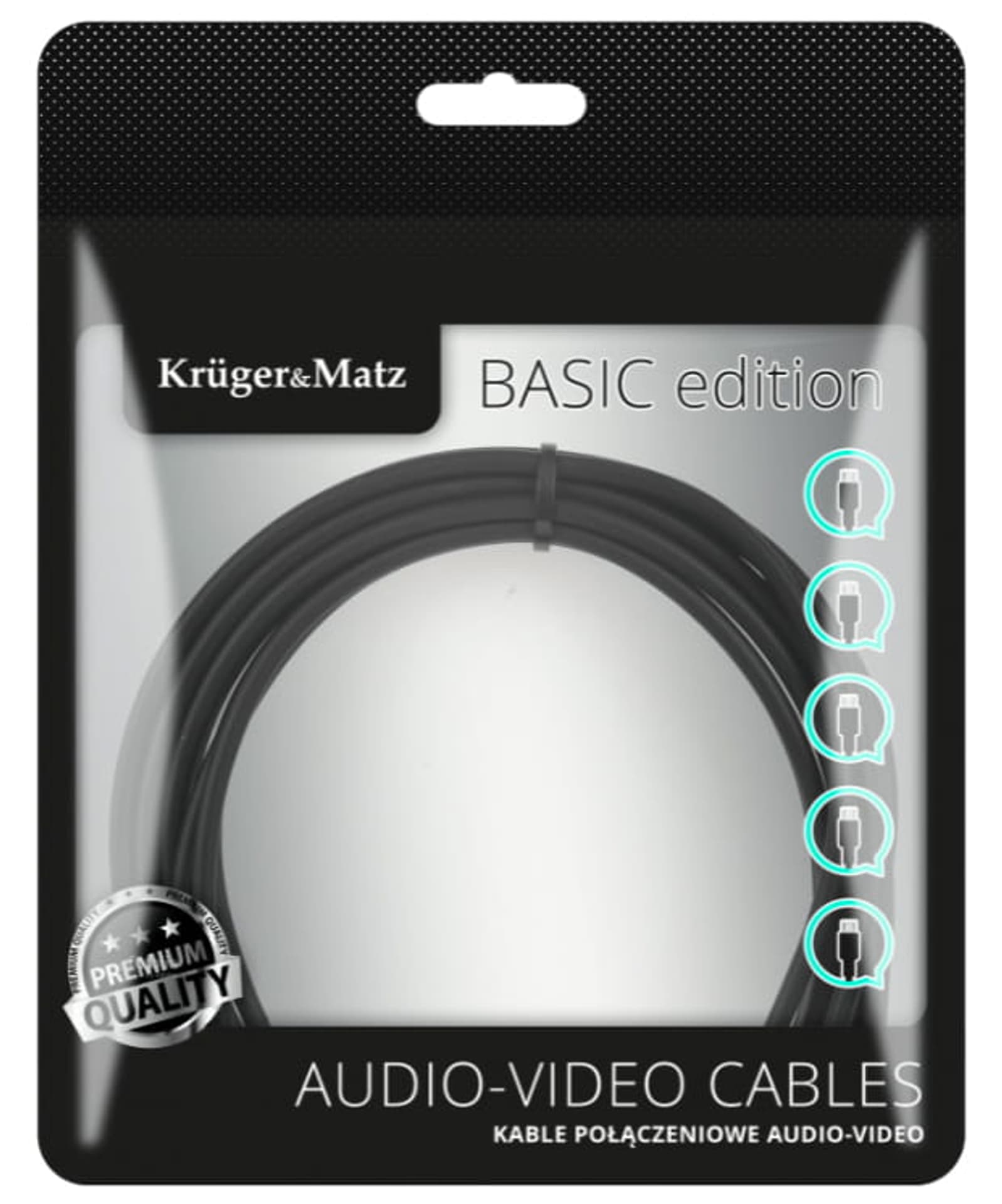 

Kabel jack 3.5 wtyk stereo - 2x RCA 1.8m KM1214