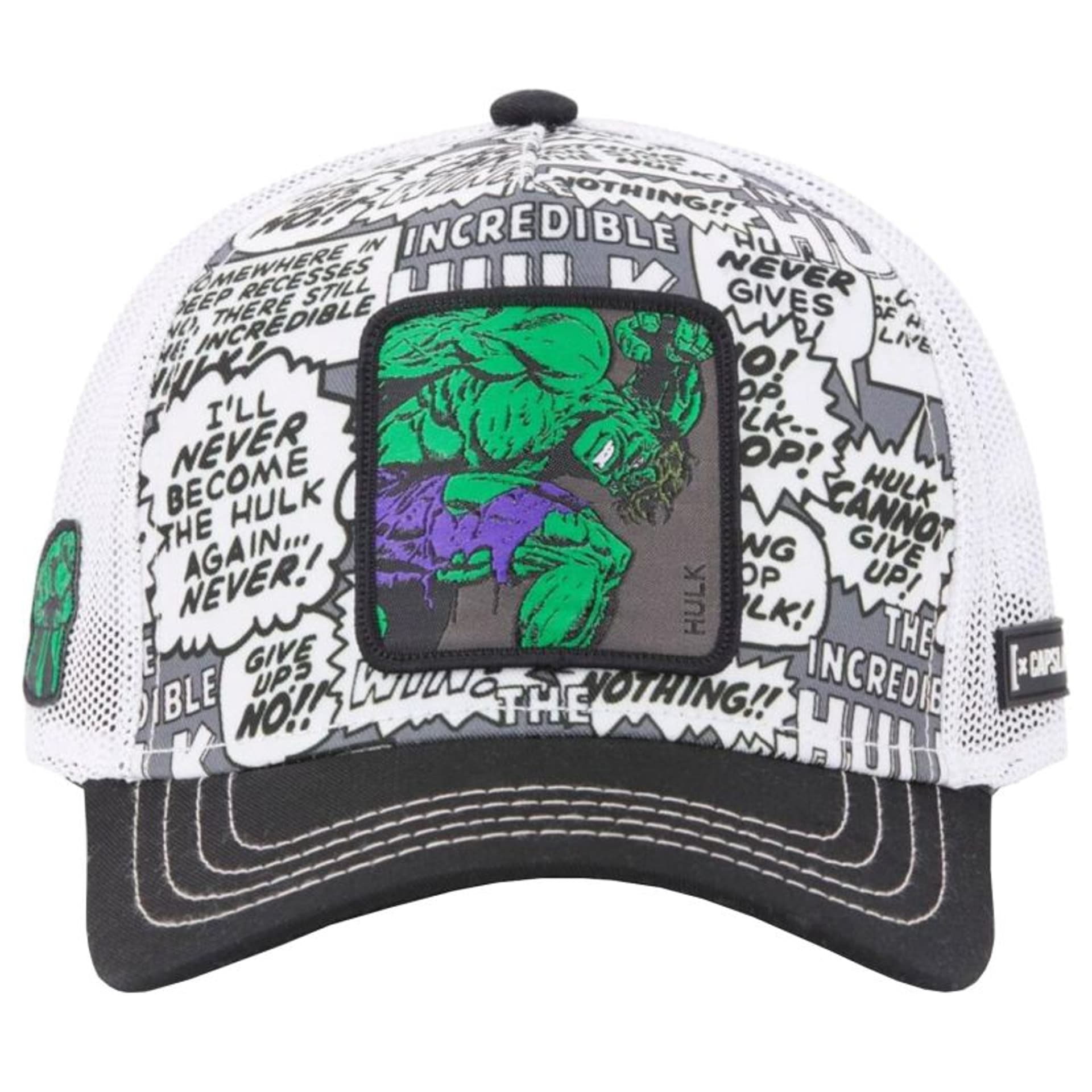

Czapka z daszkiem Capslab Marvel Trucker Hulk Cap CL-MAR3 (kolor Biały. Czarny, rozmiar, Kolor biały. czarny/rozmiar one size