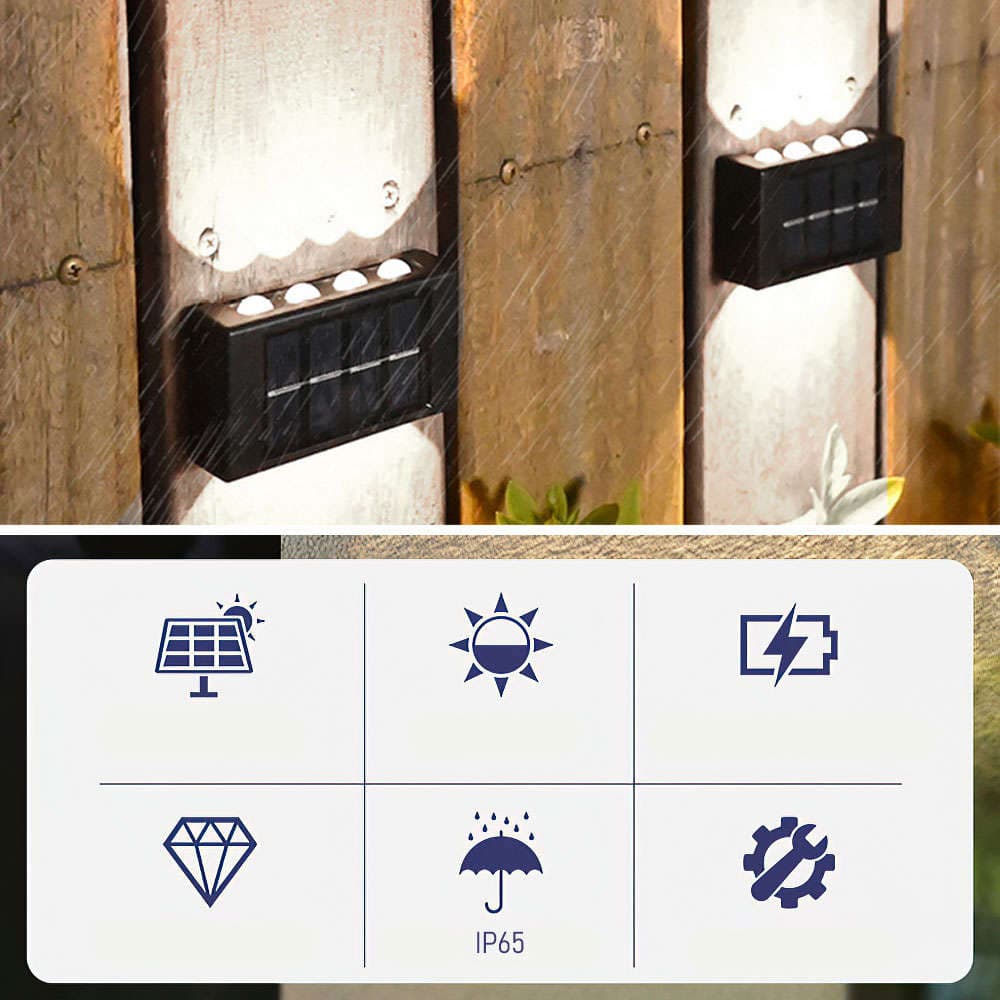 

2x Lampa solarna ścienna słoneczna Alogy Solar Lamp zewnętrzna elewacyjna z czujnikiem zmierzchu 8 LED