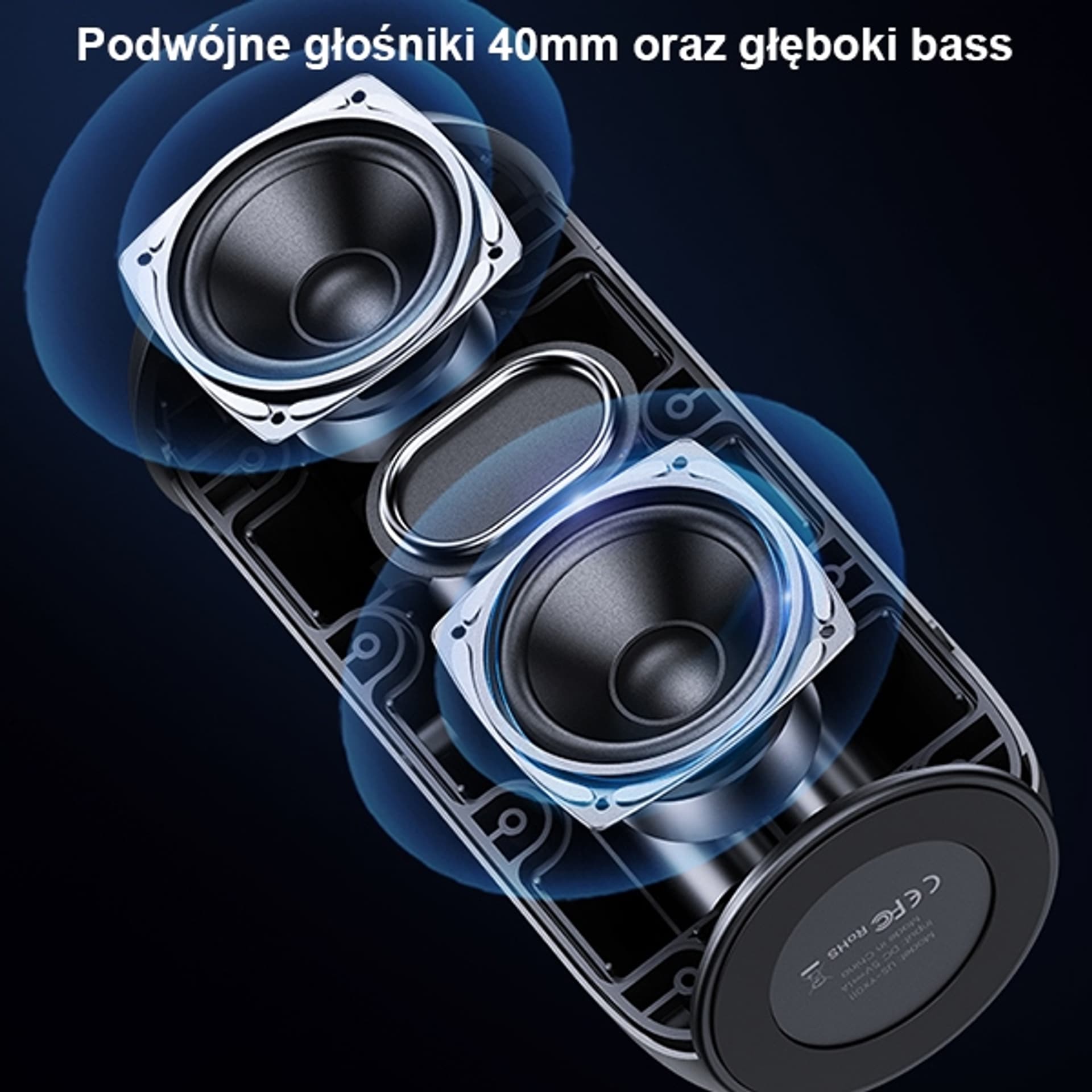 

USAMS Głośnik YC Series Bluetooth 5.0 10W Waterproof Wireless Speaker with Lanyard czarny/black YC011YX01(US-YC011)