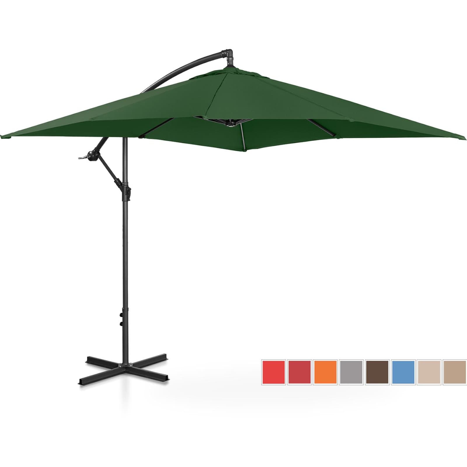 

Parasol ogrodowy na wysięgniku kwadratowy 250 x 250 cm zielony