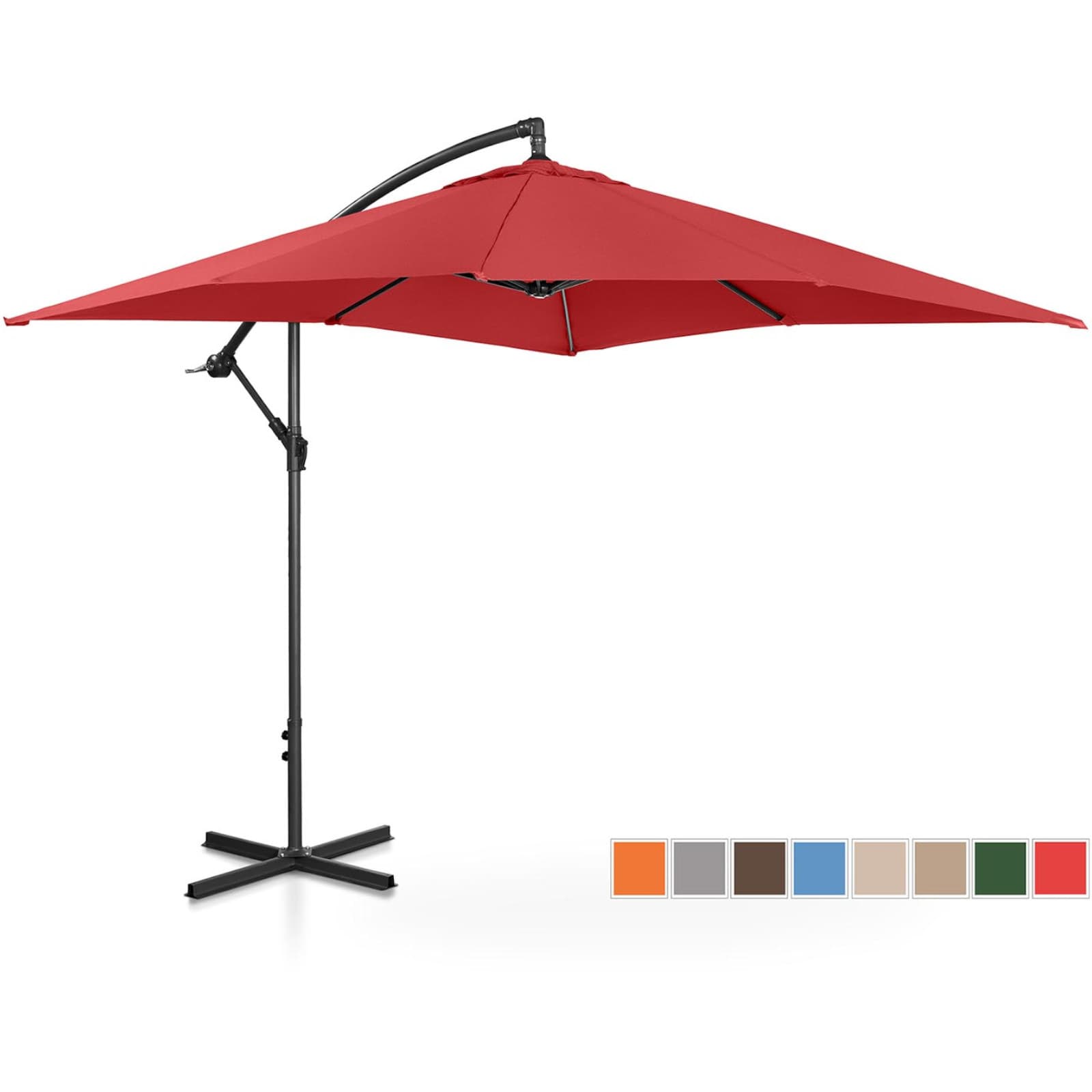 

Parasol ogrodowy na wysięgniku kwadratowy 250 x 250 cm bordowy