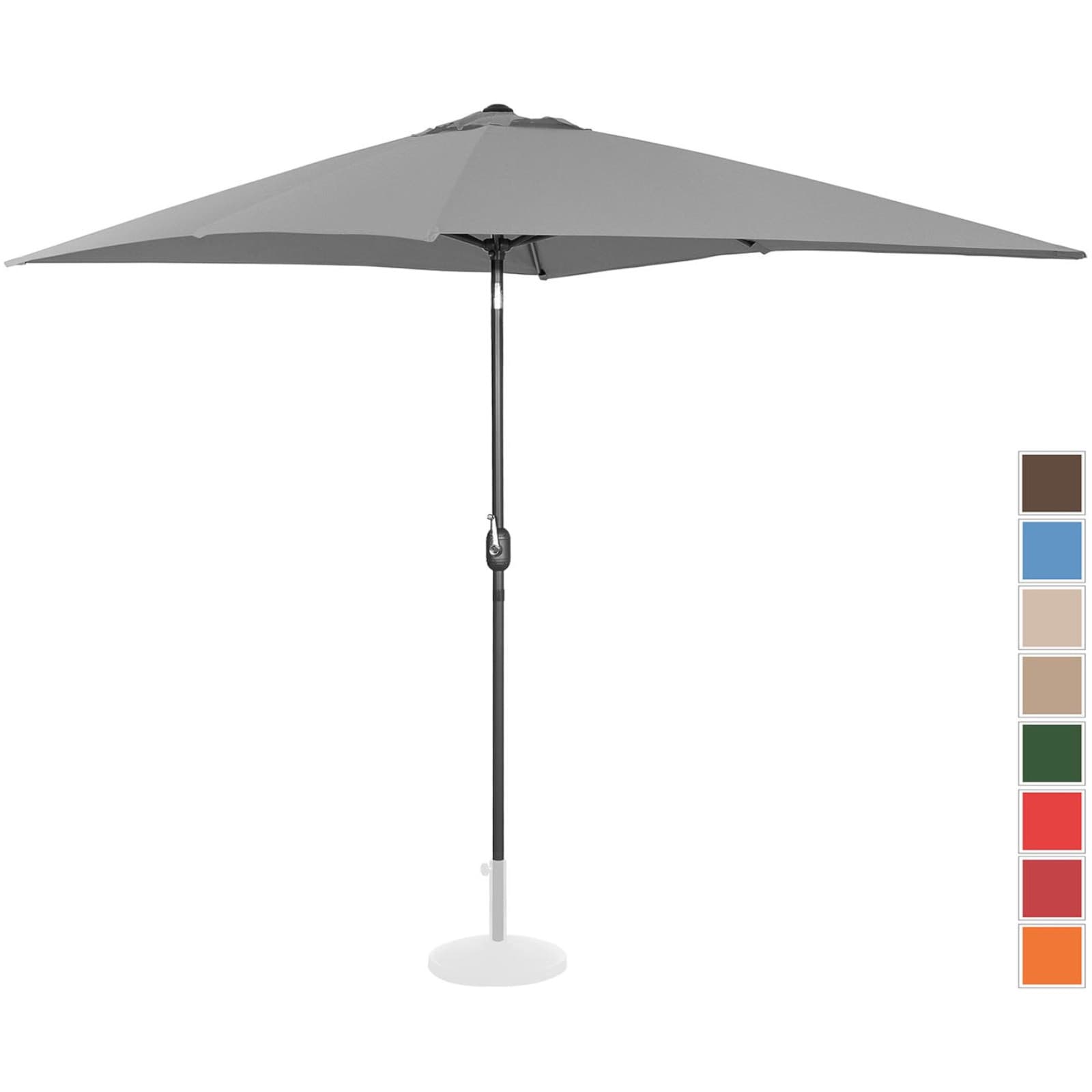 

Parasol ogrodowy prostokątny uchylny z korbką 200 x 300 cm ciemnoszary