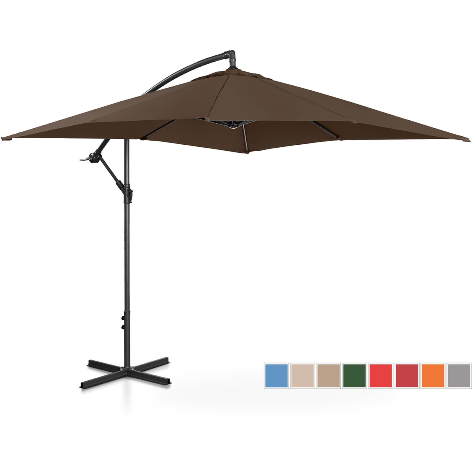 

Parasol ogrodowy na wysięgniku kwadratowy 250 x 250 cm brązowy
