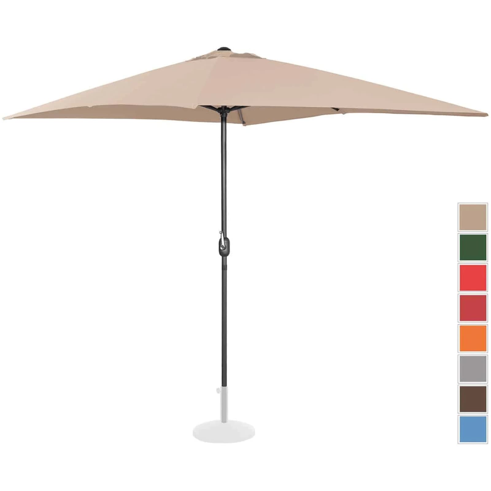 

Parasol ogrodowy prostokątny z korbką 200 x 300 cm kremowy