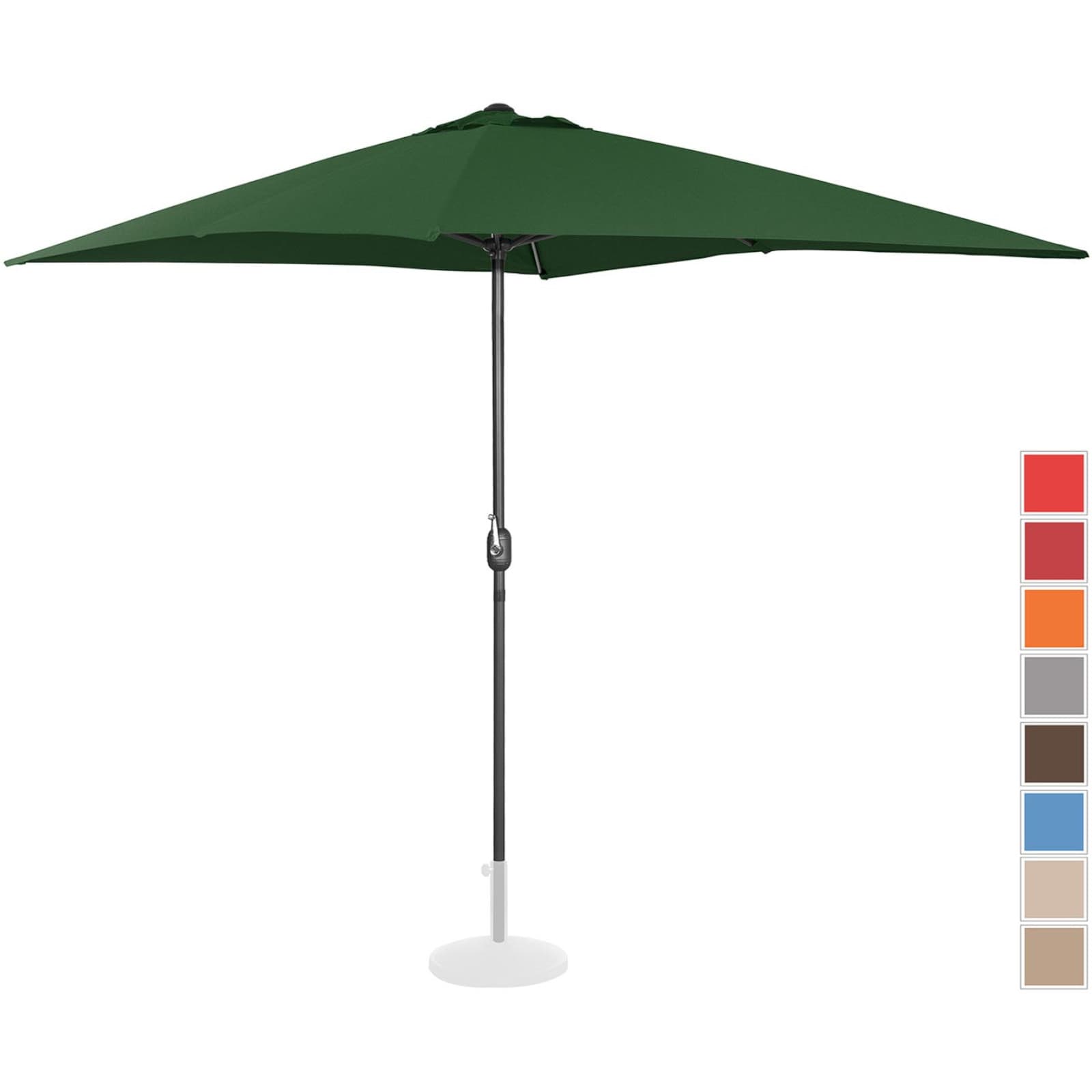 

Parasol ogrodowy prostokątny z korbką 200 x 300 cm zielony