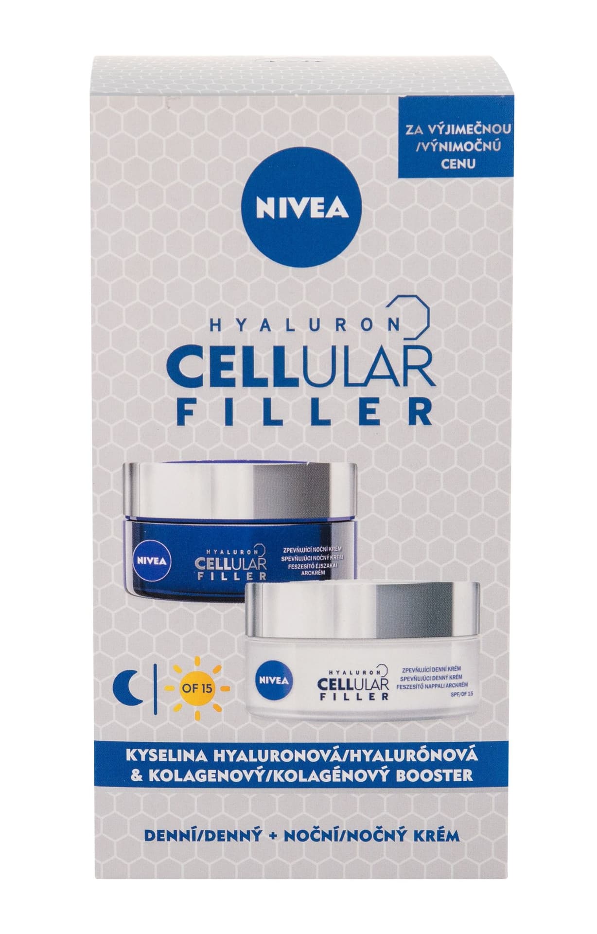 

Nivea SPF15 Hyaluron Cellular Filler Krem do twarzy na dzień 50ml Krem do twarzy na dzień SPF15 50ml + Krem do twarzy na noc 50ml (W)