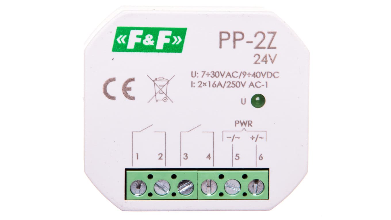 

Przekaźnik elektromagnetyczny 2Z 16A 7-30V AC/9-40V DC PP-2Z-24V