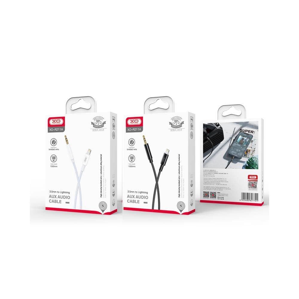 

Kabel Audio 1m Apple Lightning - minijack 3,5mm XO NB-R211A biało-niebieski