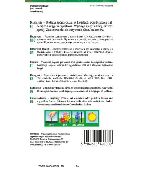 

Nasiona Nasturcja Wysoka 5g