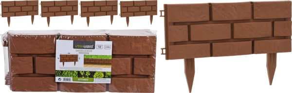 

Płotek ogrodowy 4szt brązowy Imitacja cegły 42x17cm