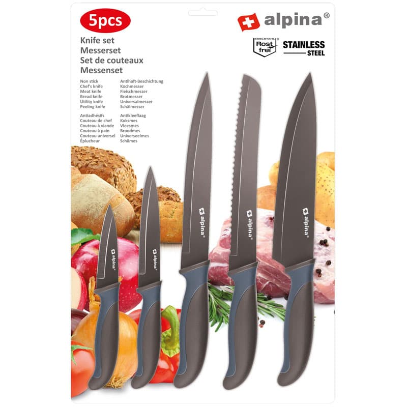 

Alpina - Zestaw noży ze stali nierdzewnej (brązowy)