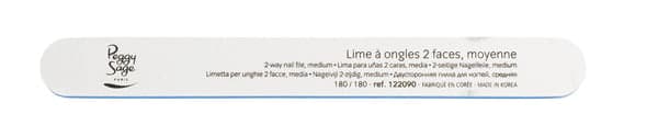 

Peggy Sage 2-Way Nail File Medium pilnik do paznokci dwustronny 180/180 biały 1szt