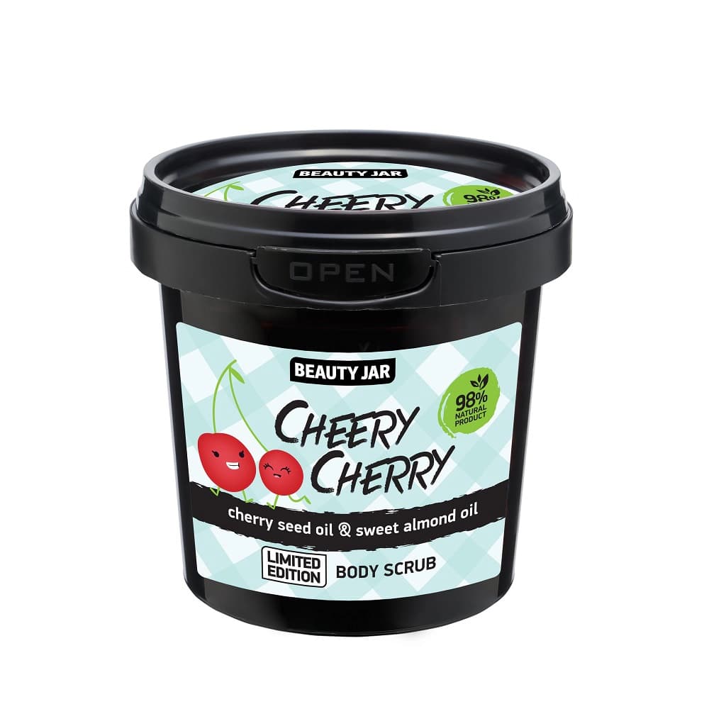 

BEAUTY JAR Cherry Cherry peeling do ciała z olejkiem z pestek wiśni i olejkiem ze słodkich migdałów 200g