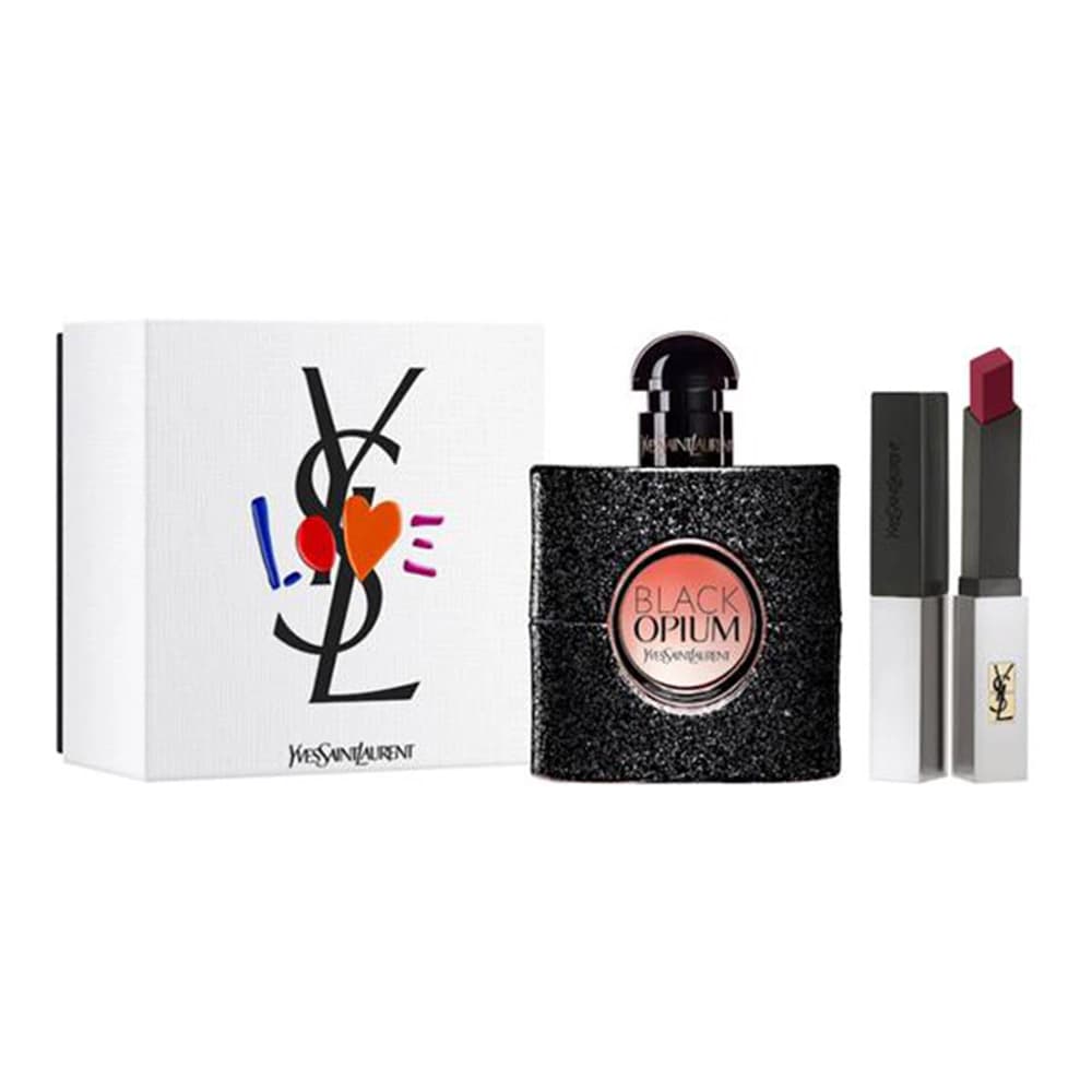 

Yves Saint Laurent Black Opium Pour Femme zestaw EDP 50ml + Rouge Pur Couture The Slim Sheer Matte matowa pomadka do ust 107 2g (W)