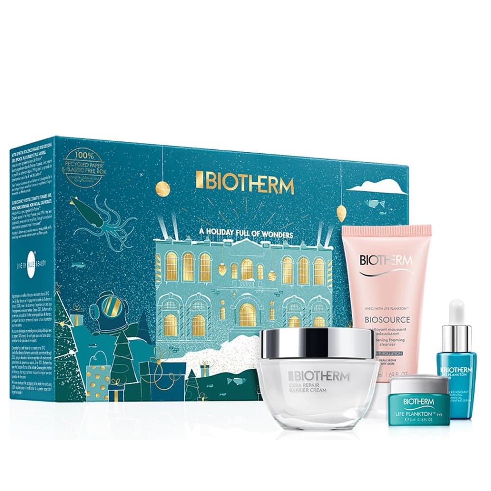 

Biotherm Anti-Age Protection zestaw Cera Repair krem do twarzy 50ml + Life Plankton Elixir serum do twarzy 7ml + Biosource Nettoyant pianka oczyszczająca do twarzy 50ml + Life Plankton Eye krem pod oczy 5ml + kosmetyczka